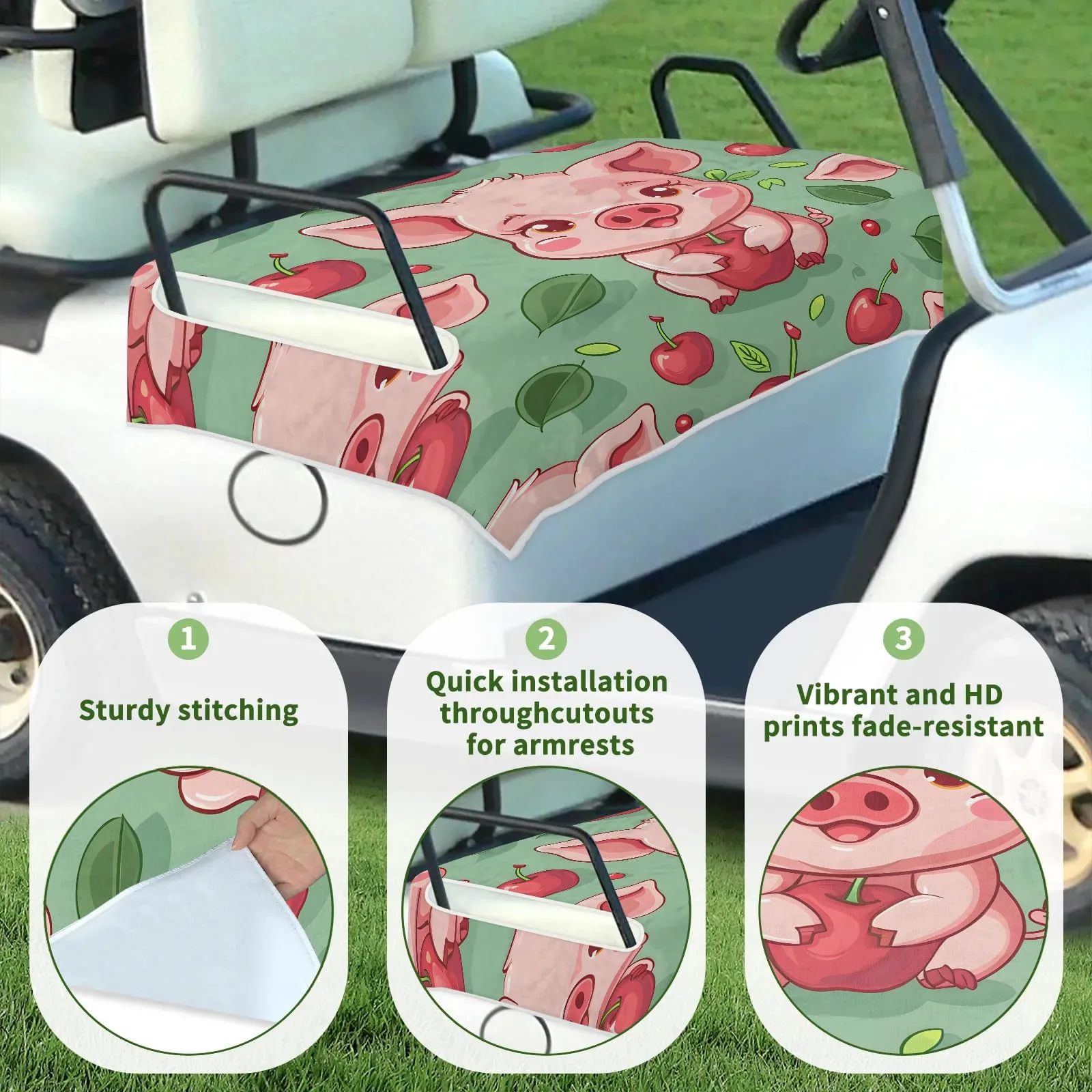 Tiveruda Golf Cart Seat Cover for Double Seats, 51 x 31 in image 3