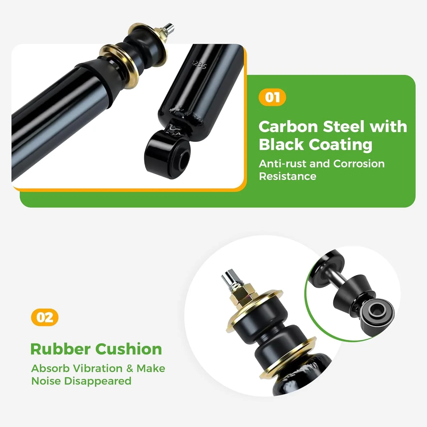 10L0L Heavy Duty Shock Absorber Kit for Club Car DS (1988-2008) & Precedent (2004+) image 4