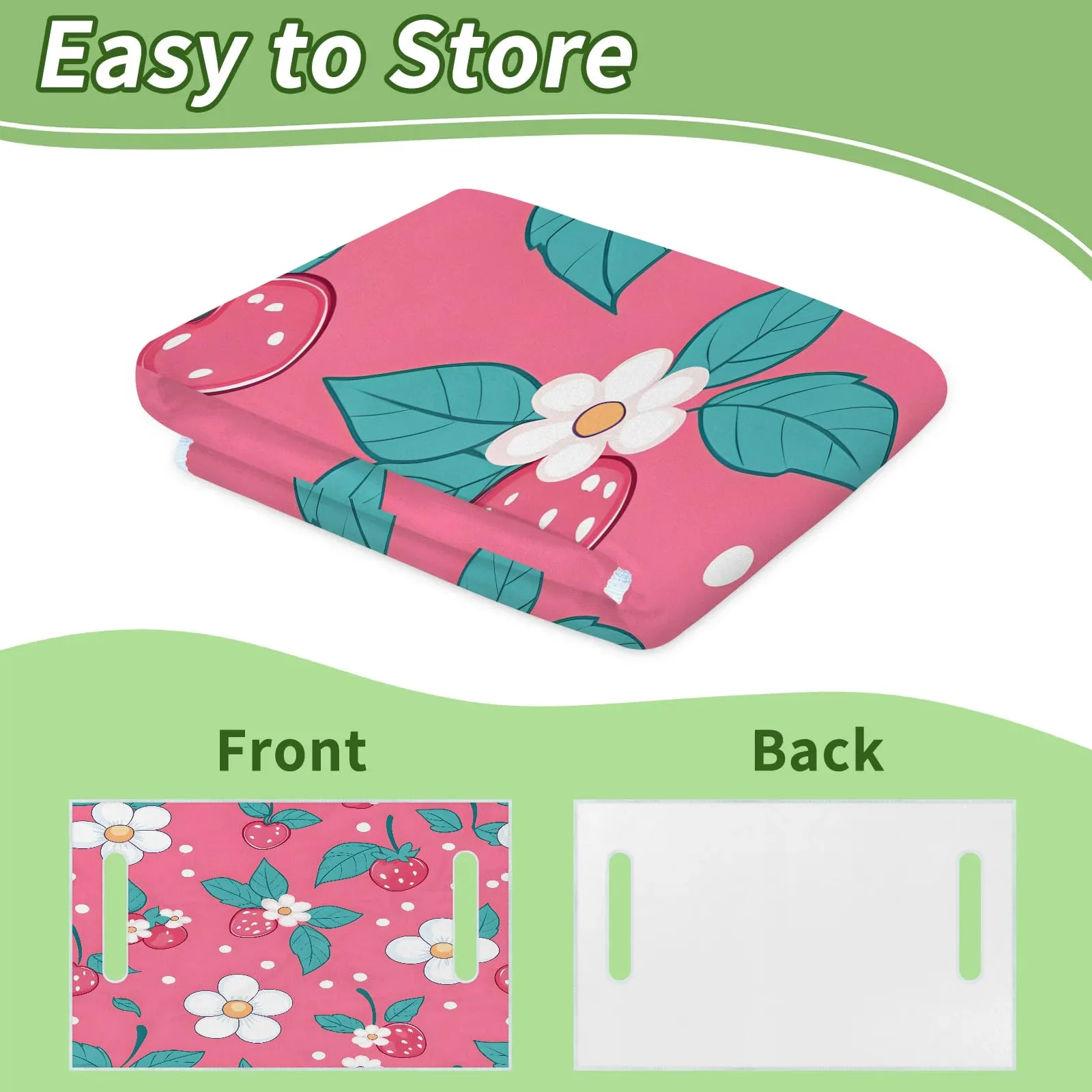Tiveruda Pink Strawberry Golf Cart Seat Cover Blanket image 4