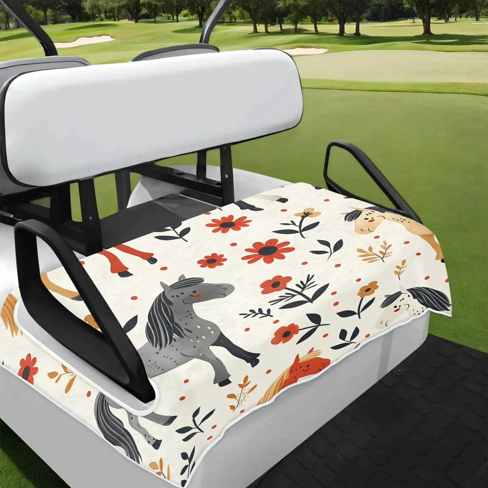 Tiveruda 51" x 31" Microfiber Universal Golf Cart 2-Person Seat Cover