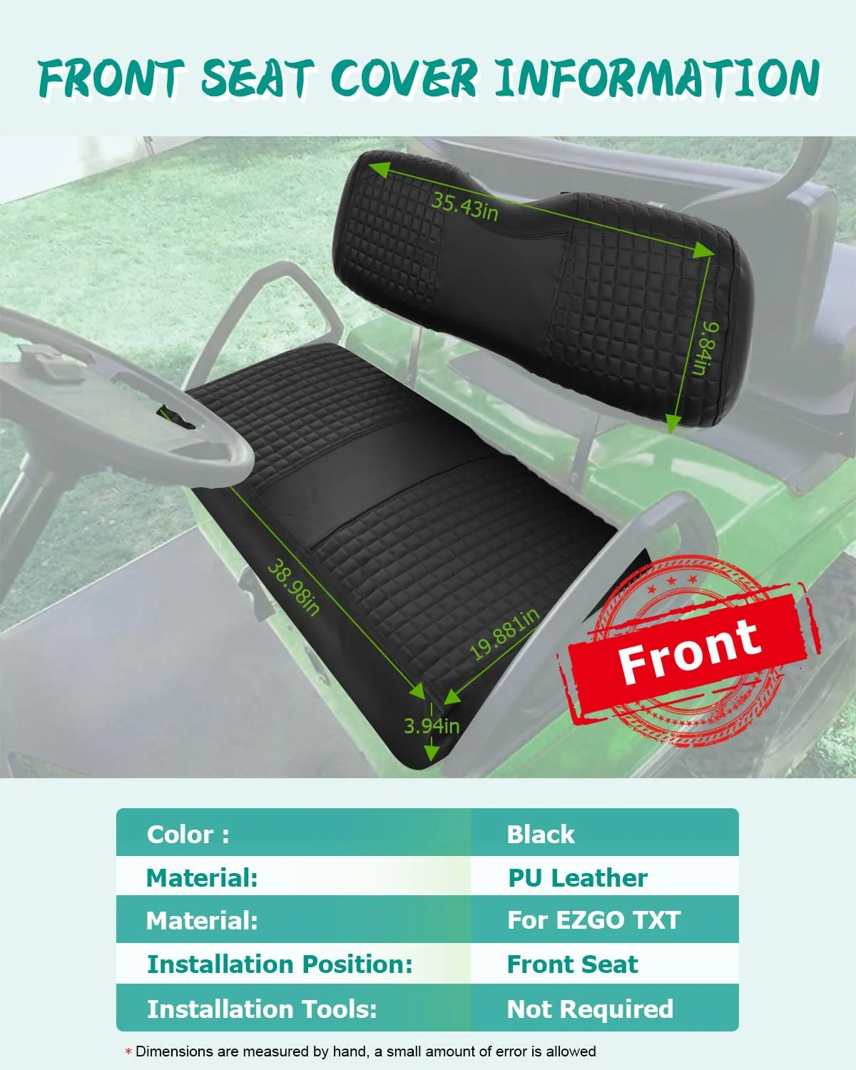 ILVGOLF Front Seat Covers for E-Z-GO TXT Golf Cart image 2