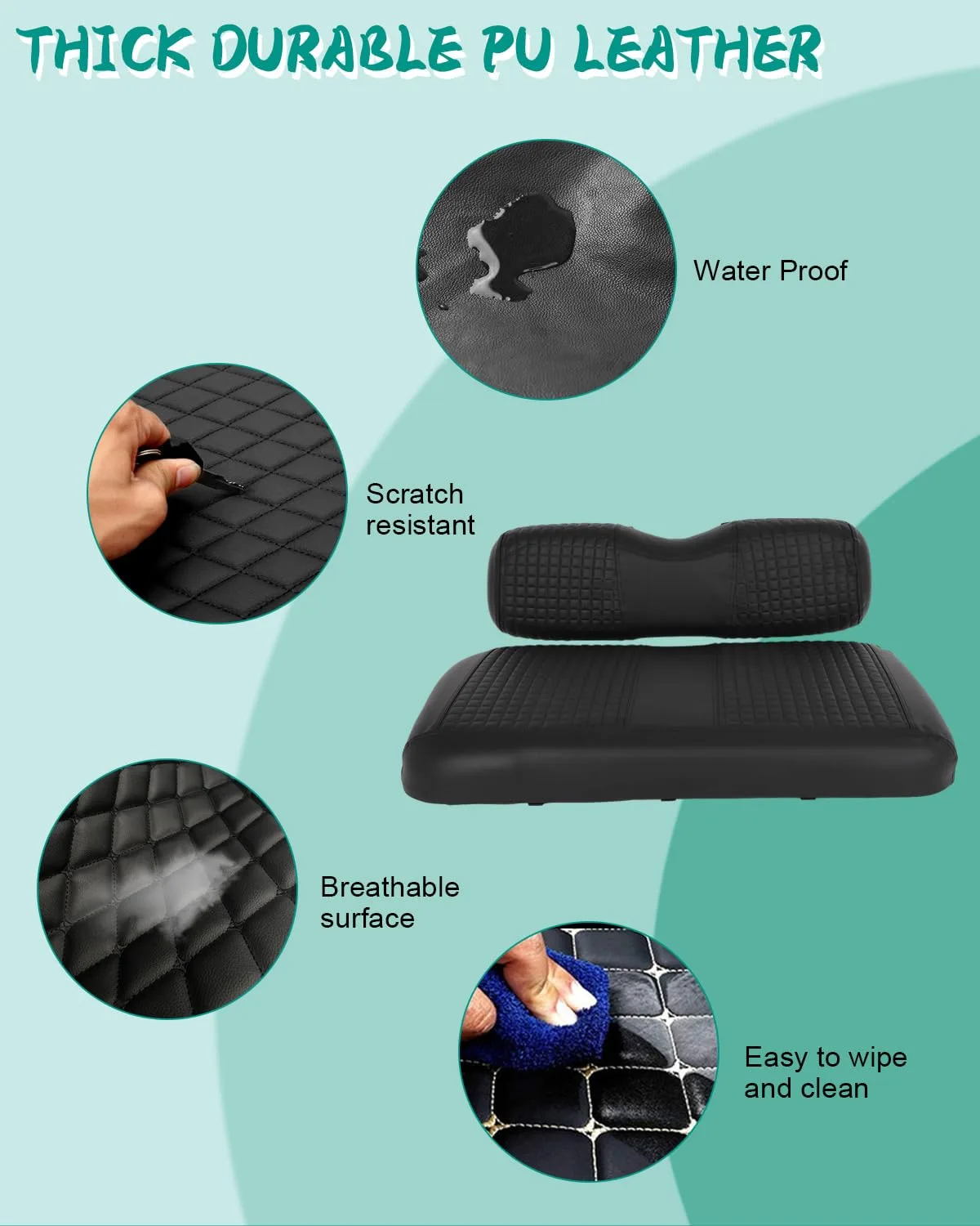 ILVGOLF Front Seat Covers for E-Z-GO TXT Golf Cart image 3