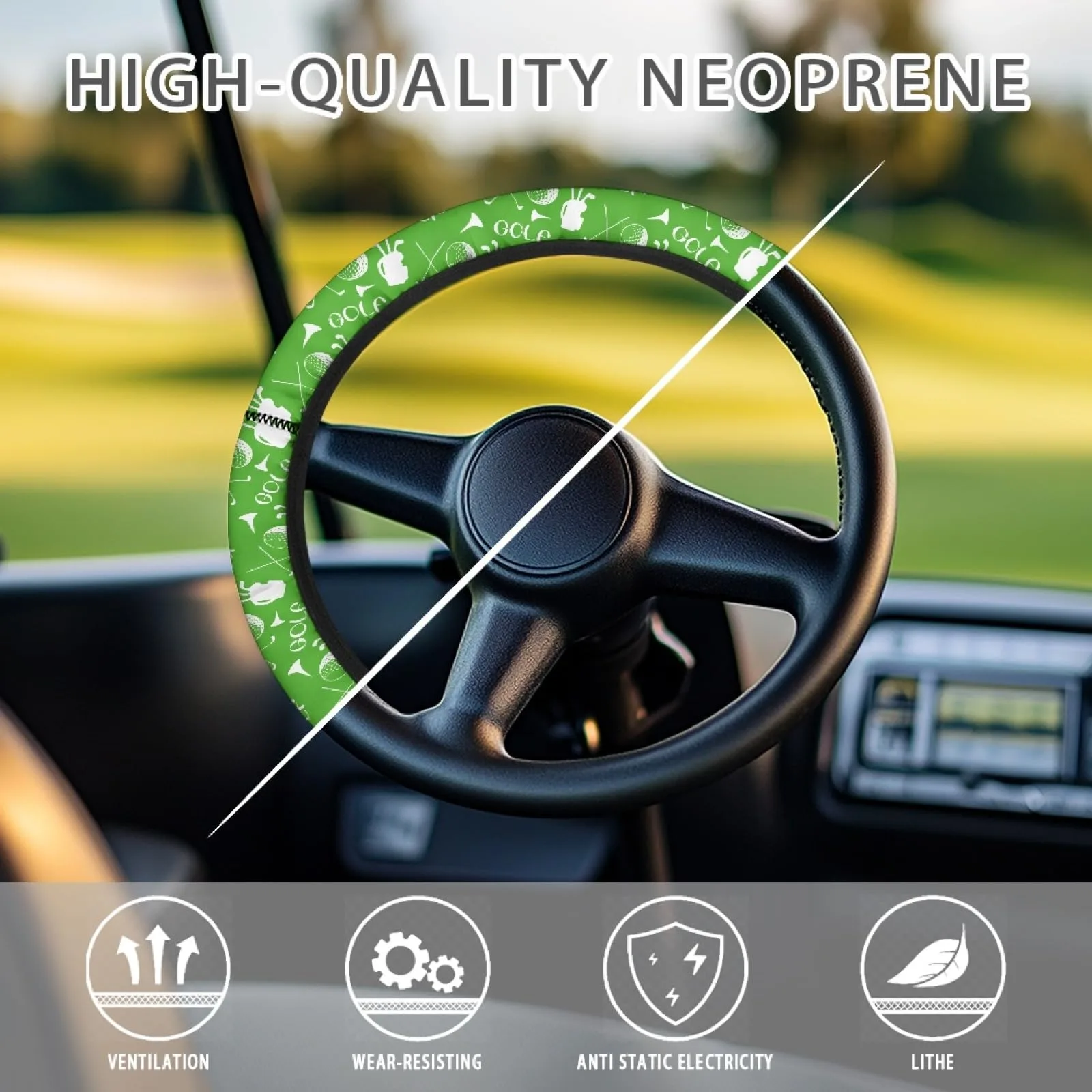INSTANTARTS Golf Cart Steering Wheel Cover 13-14 Inch image 4