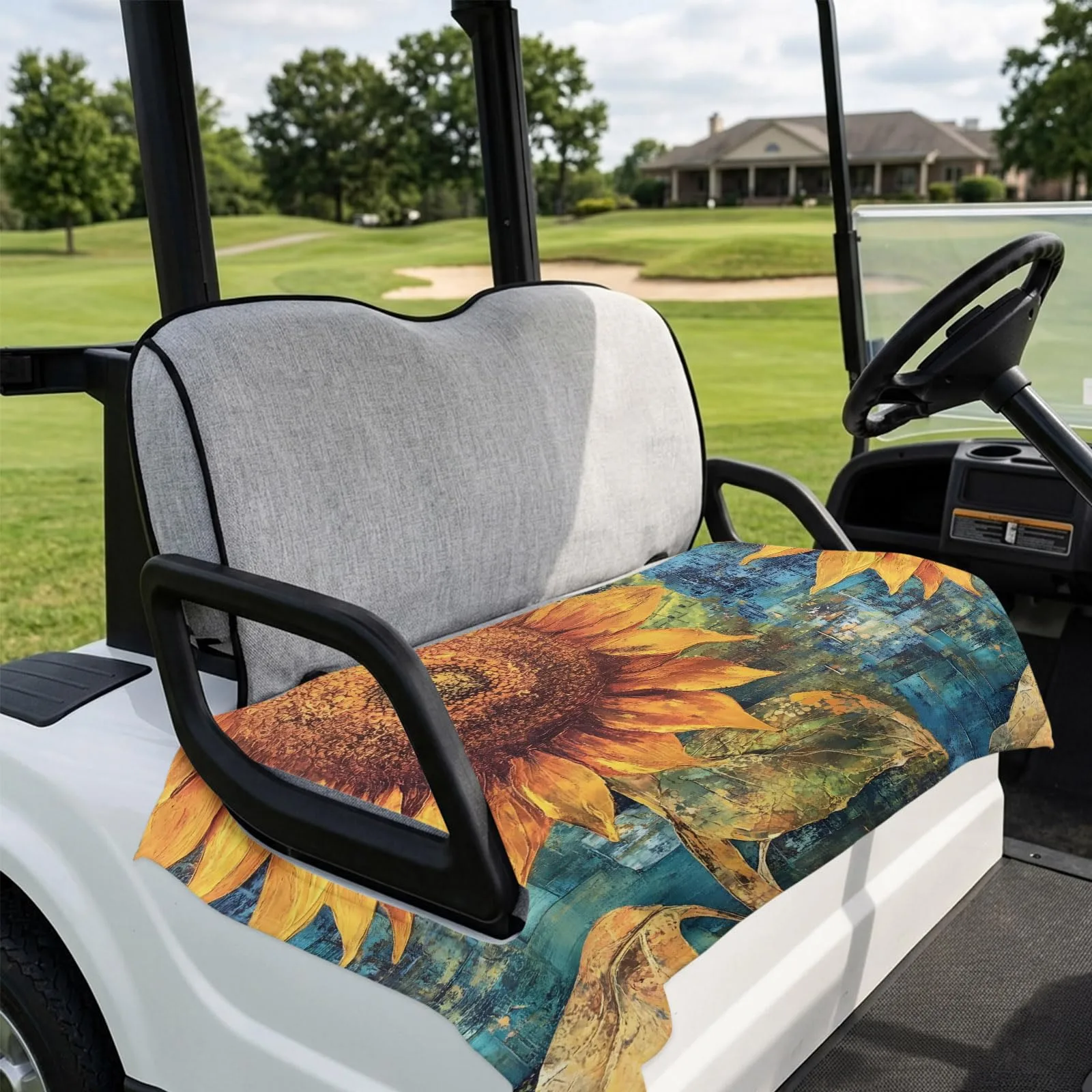 DecorLovee Sunflower Golf Cart Seat Cover 51 x 31 In. image 4