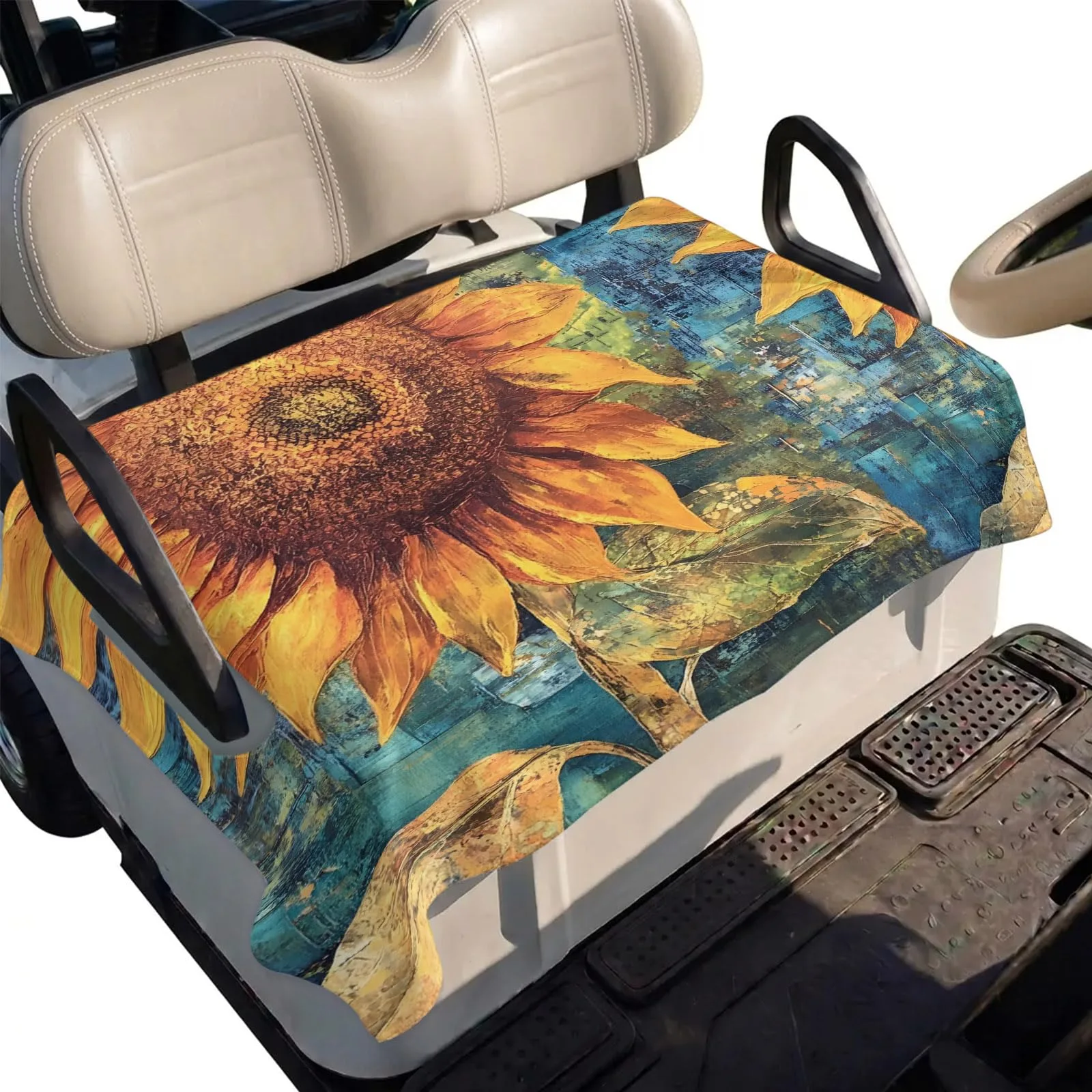DecorLovee Sunflower Golf Cart Seat Cover 51 x 31 In.