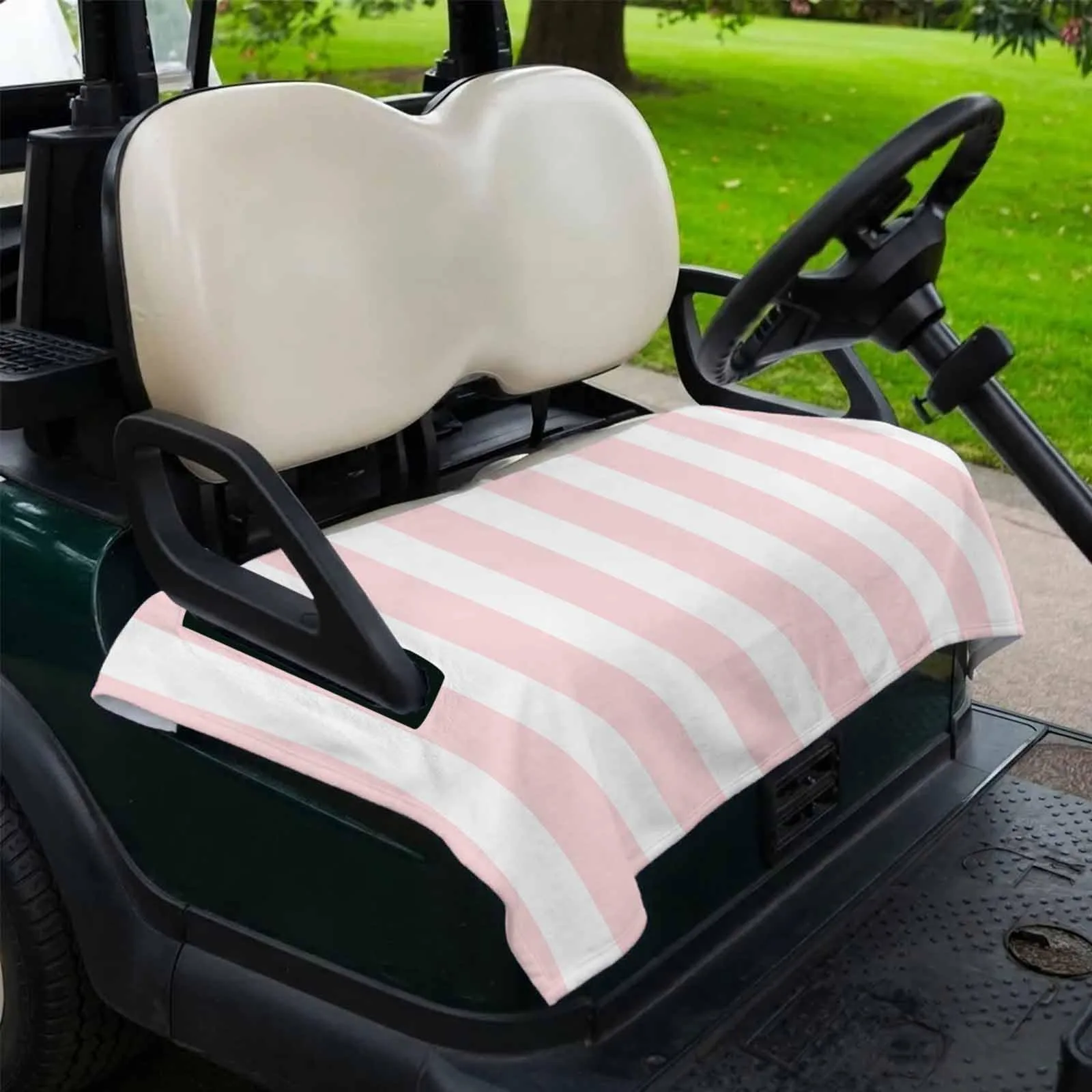 DecorLovee Pink Striped Golf Cart Seat Cover, 51 x 31 in image 2