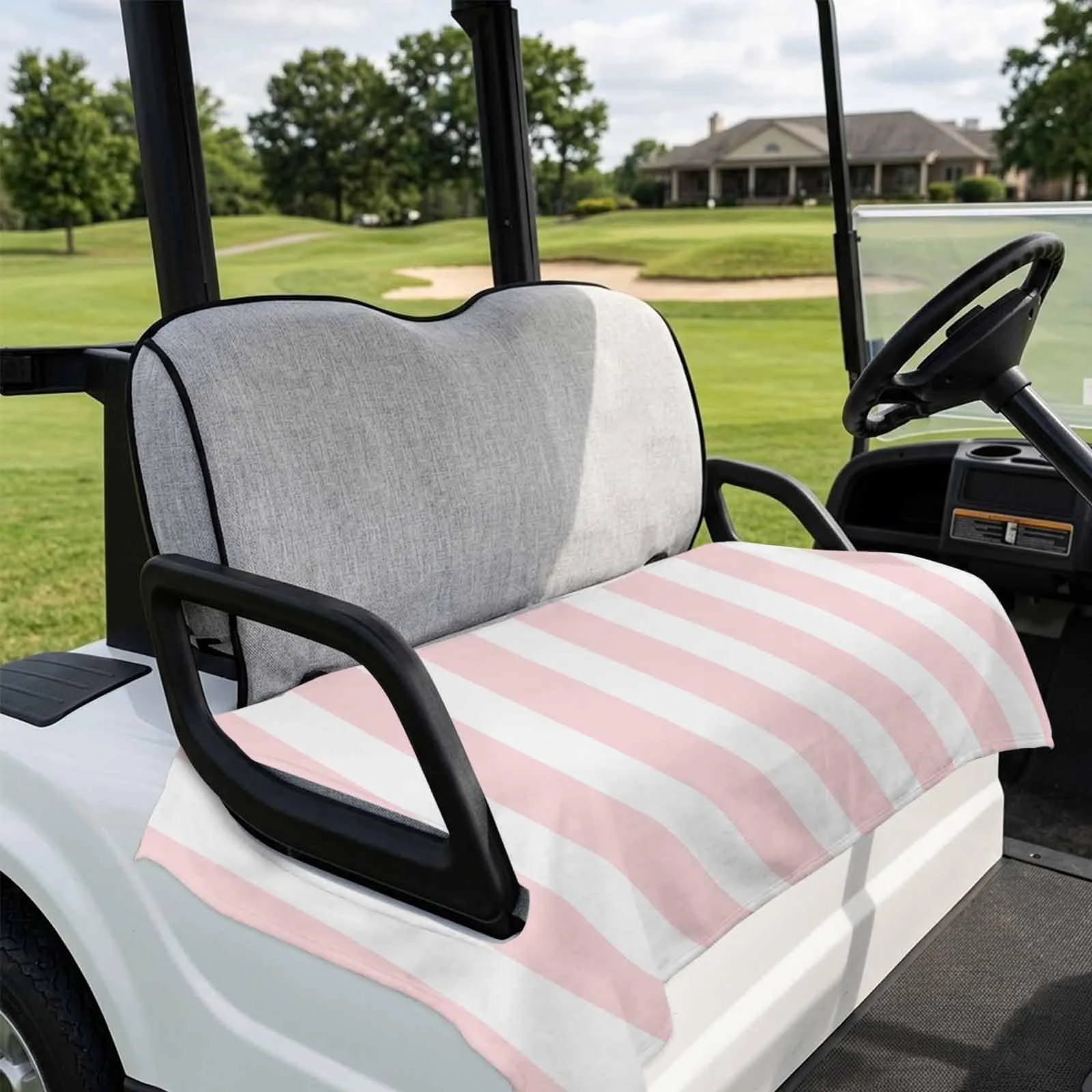 DecorLovee Pink Striped Golf Cart Seat Cover, 51 x 31 in image 4