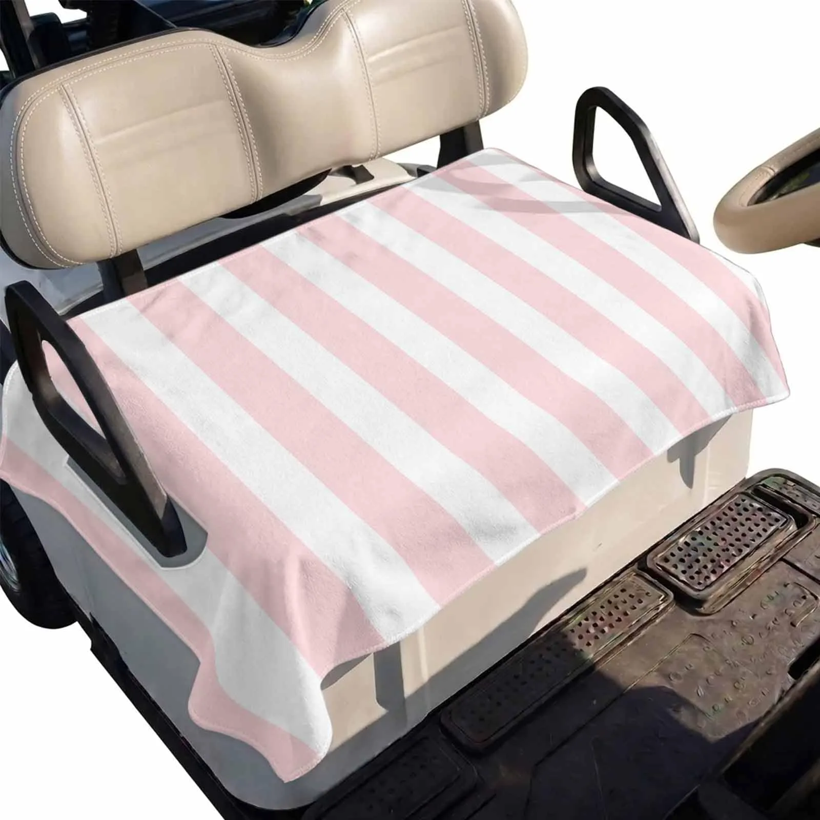 DecorLovee Pink Striped Golf Cart Seat Cover, 51 x 31 in