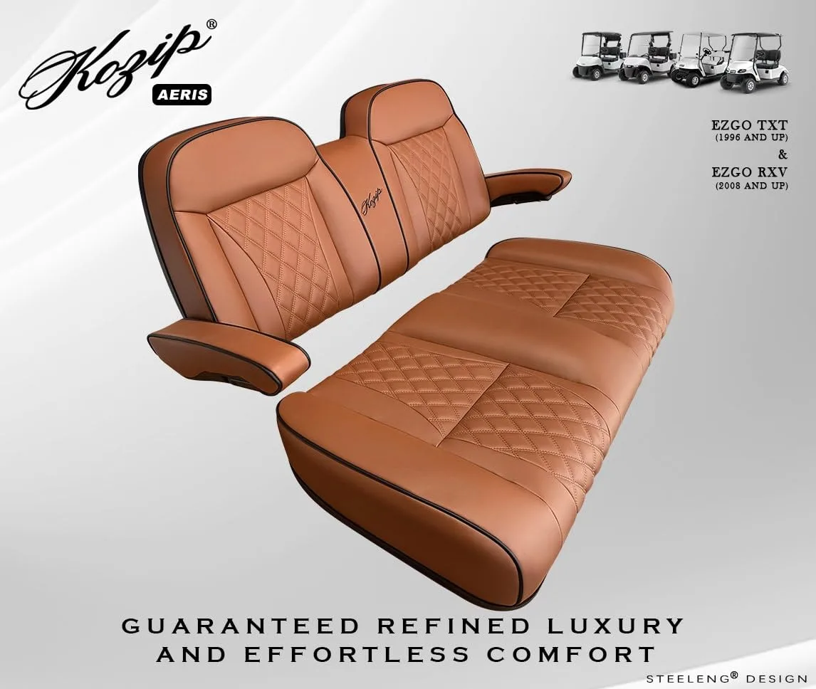 Generic Kozip Aeris Front Seat Cushion Set for E-Z-GO RXV/TXT — Brown image 2