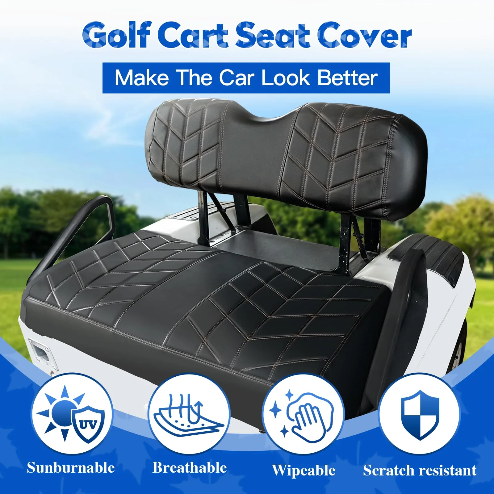 PZWLI PZW-011BB E-Z-GO TXT/RXV Seat Cover Kit image 3