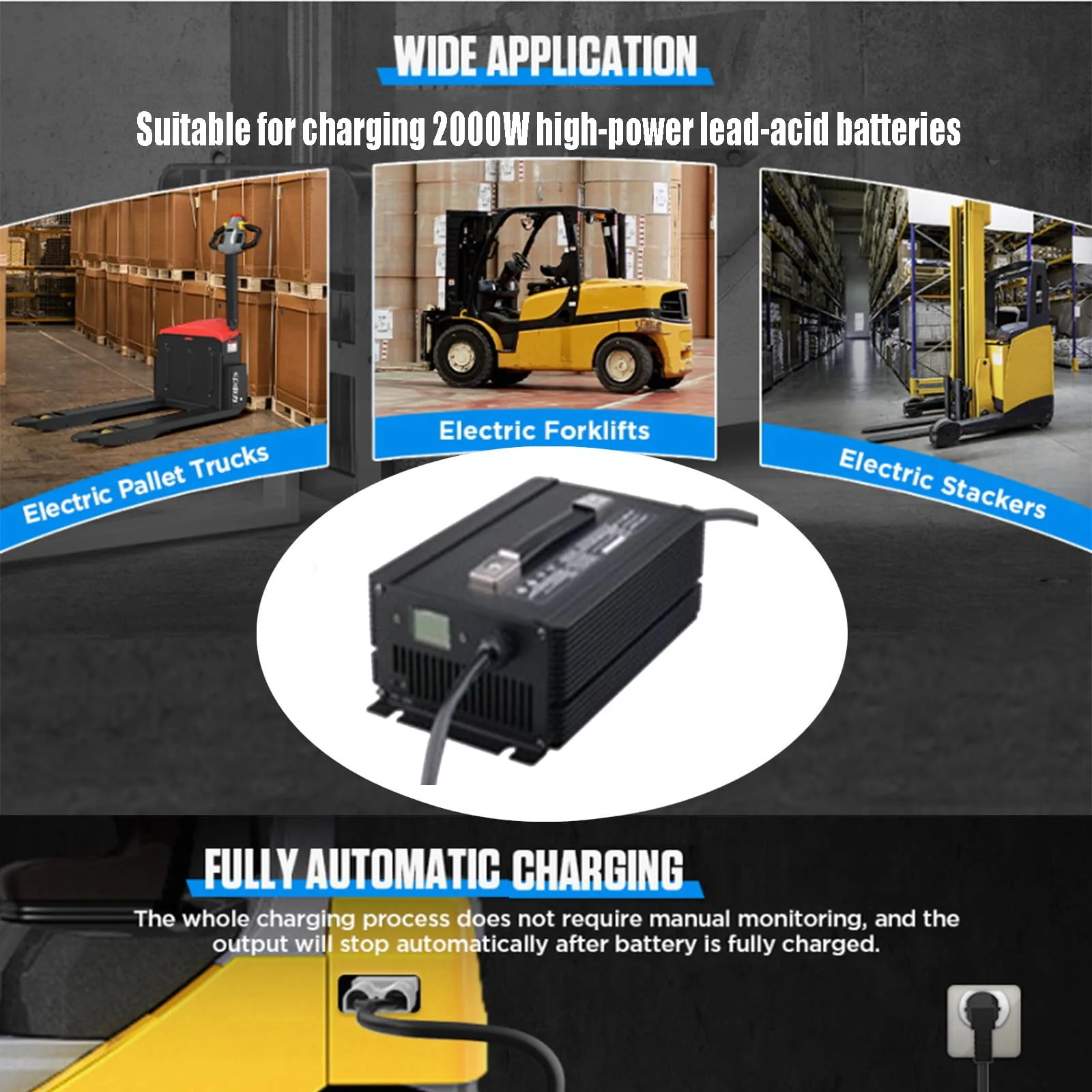 HYDTGZ 24V 50A Electric Golf Cart Battery Charger image 3