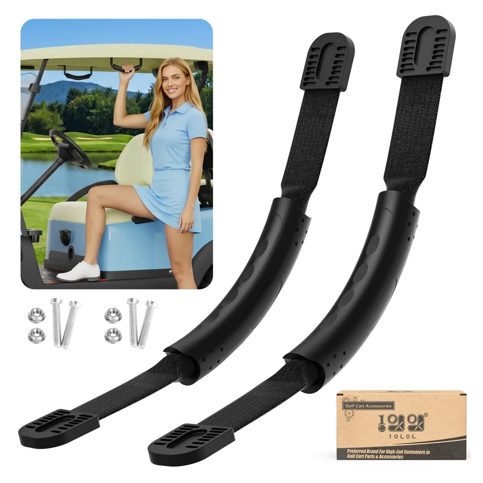 10L0L Golf Cart Grab Handles for E-Z-GO, Club Car & Yamaha