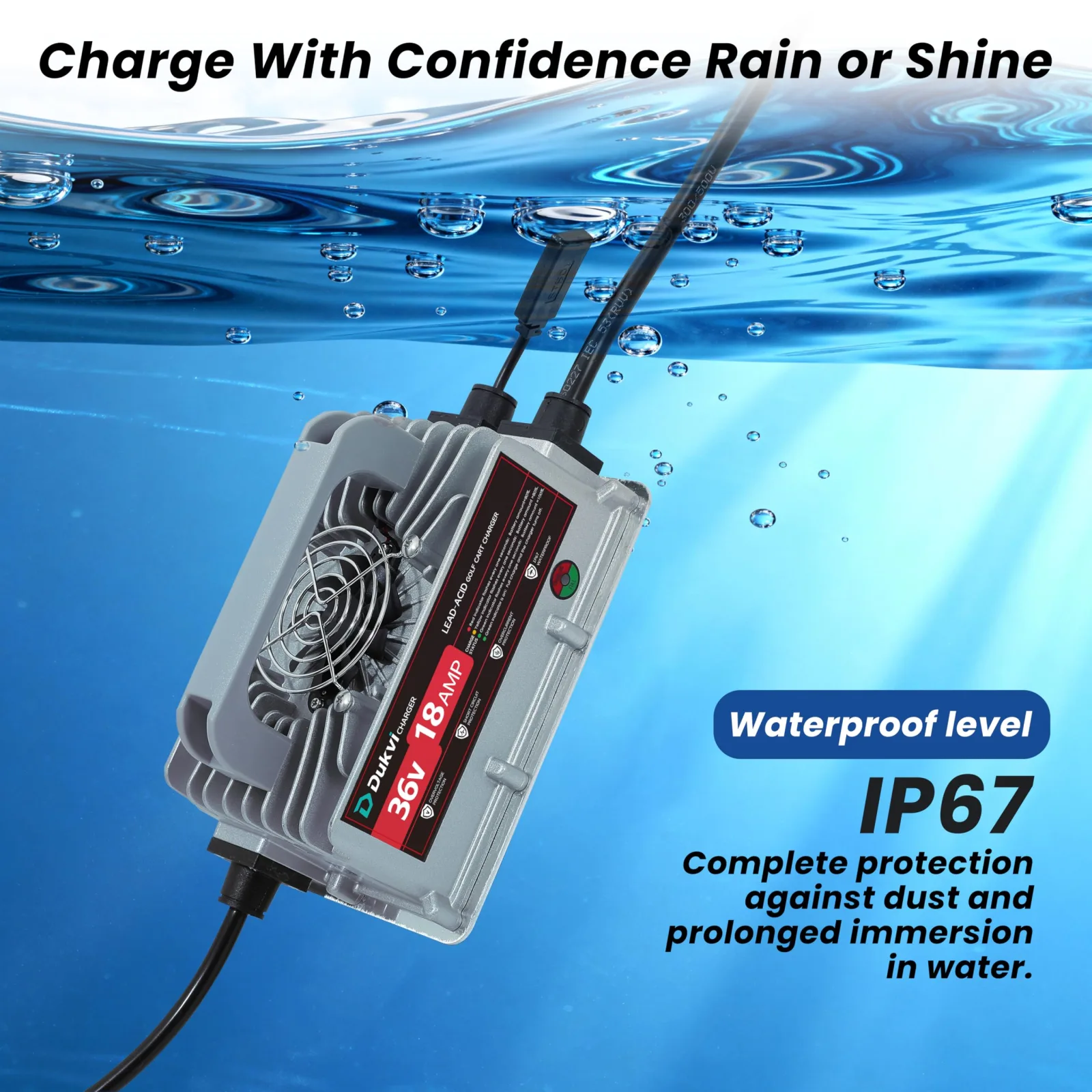 DUKVI 36V 18A Charger for E-Z-GO TXT D-Style Plug image 2