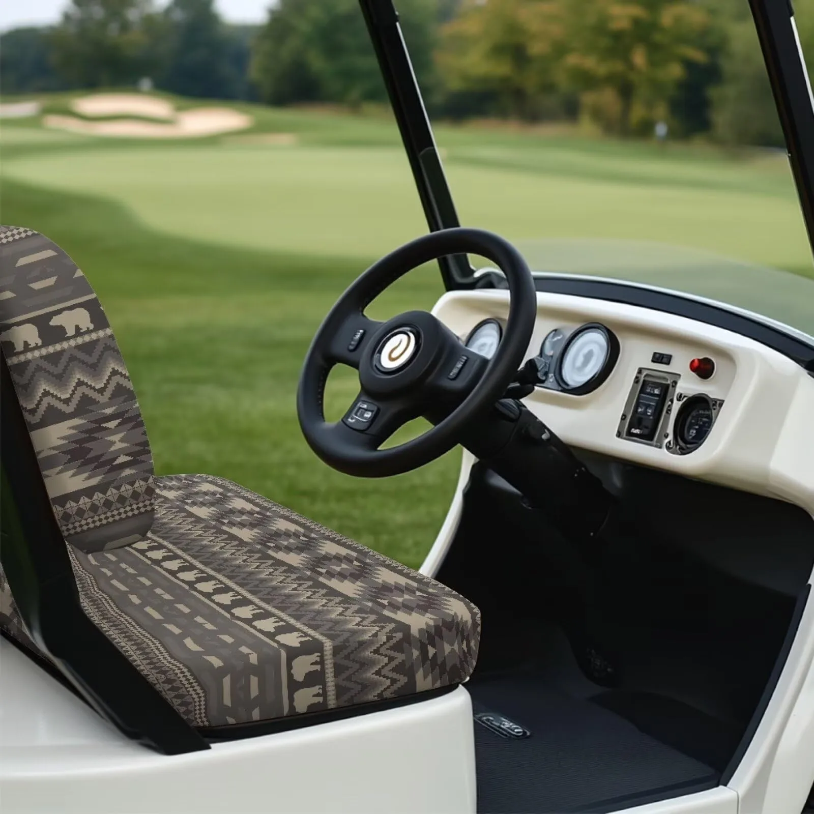 TOADDMOS Navajo Aztec Bear Golf Cart Seat Covers image 2