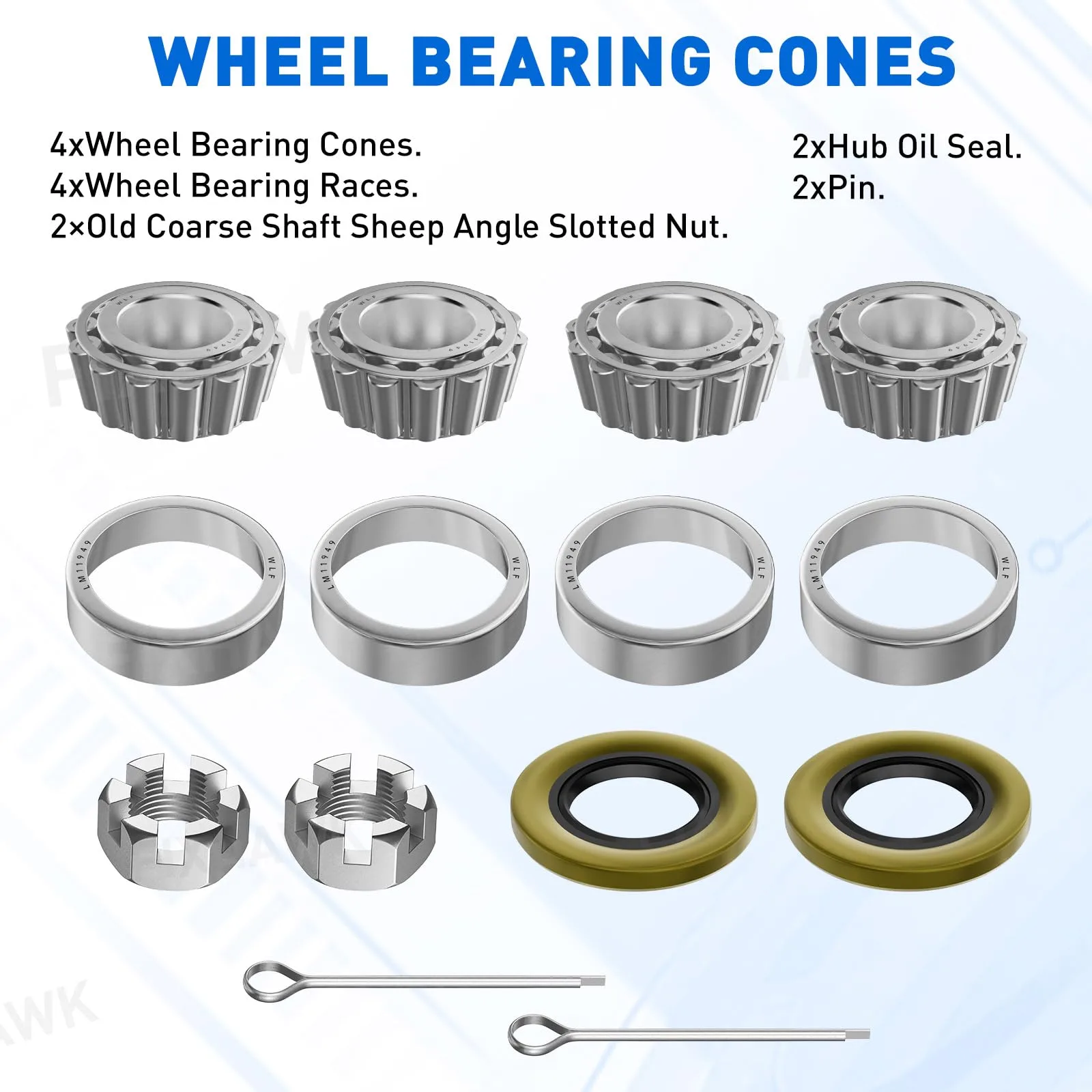 FIXHAWK Club Car DS & Carryall Front Wheel Bearing Kit image 3