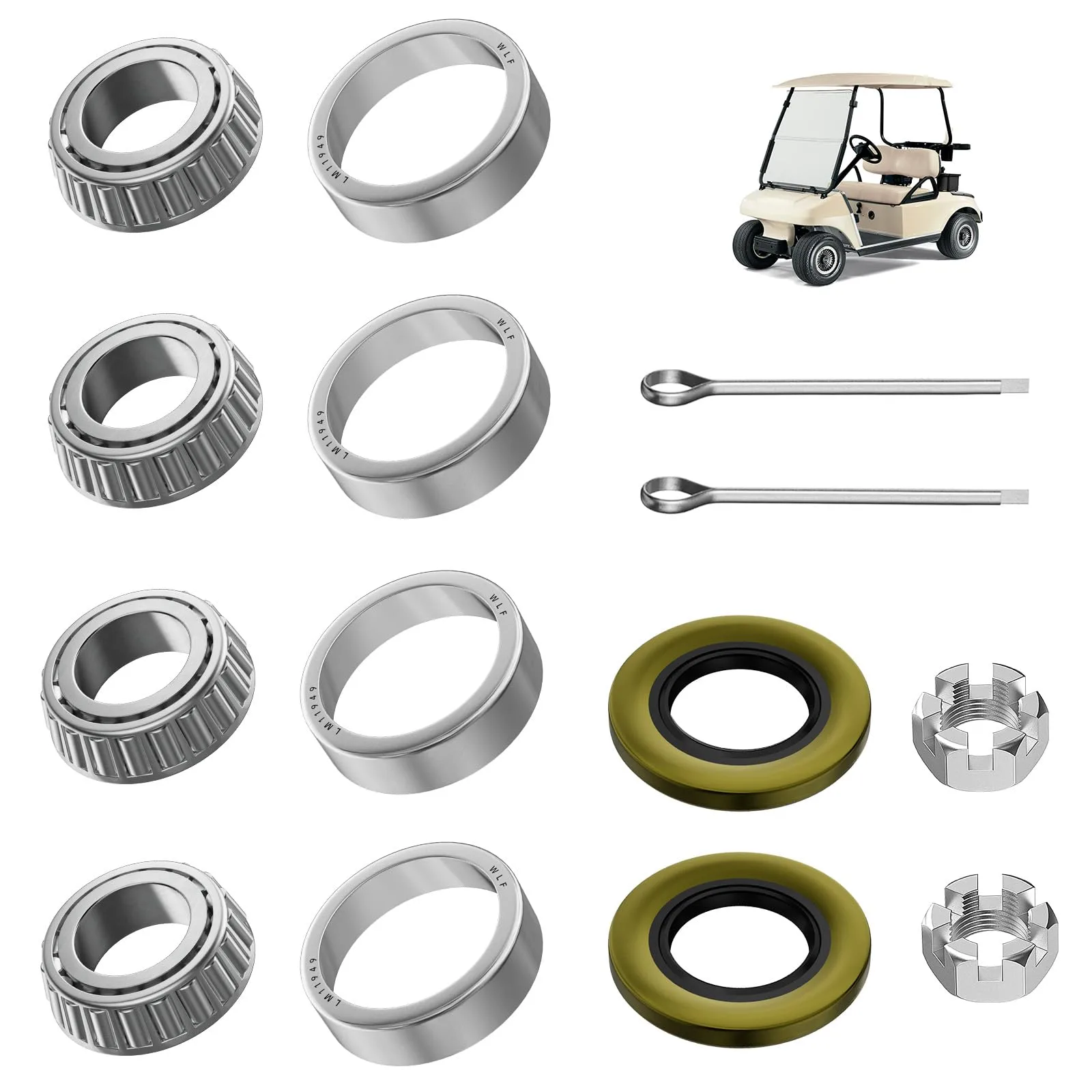FIXHAWK Club Car DS & Carryall Front Wheel Bearing Kit