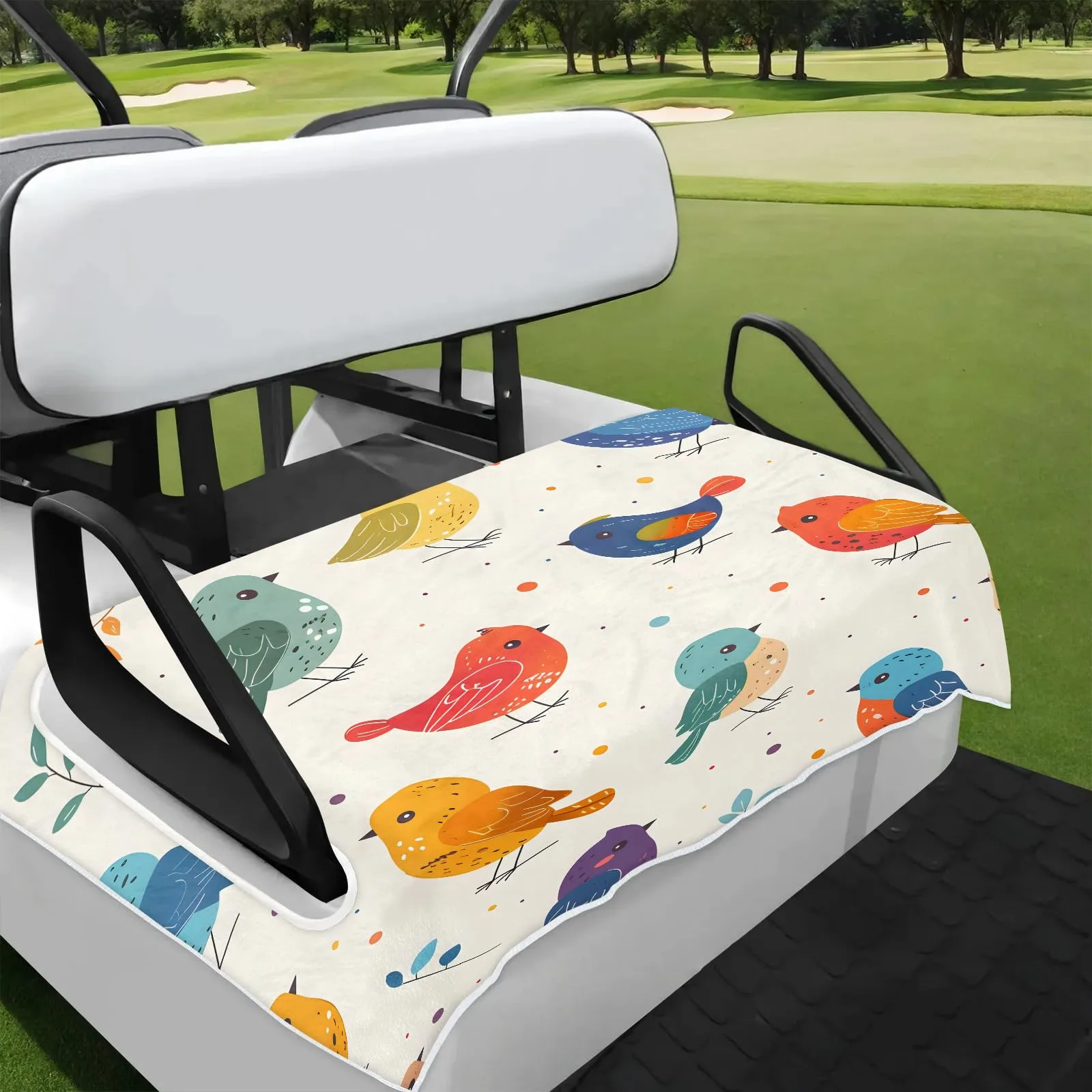 Tiveruda 51" x 31" Polyester Golf Cart 2-Person Seat Cover