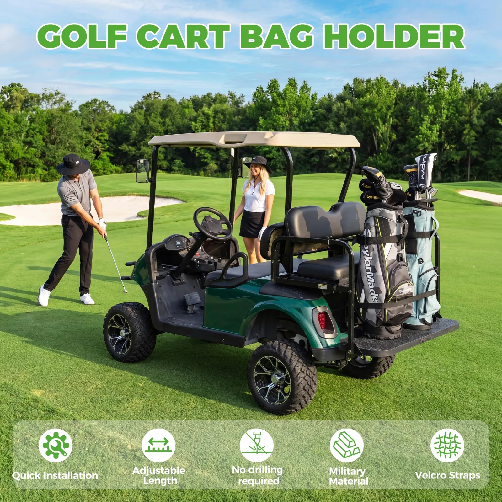 10L0L Universal Golf Cart Bag Holder for 2+2 Carts image 3