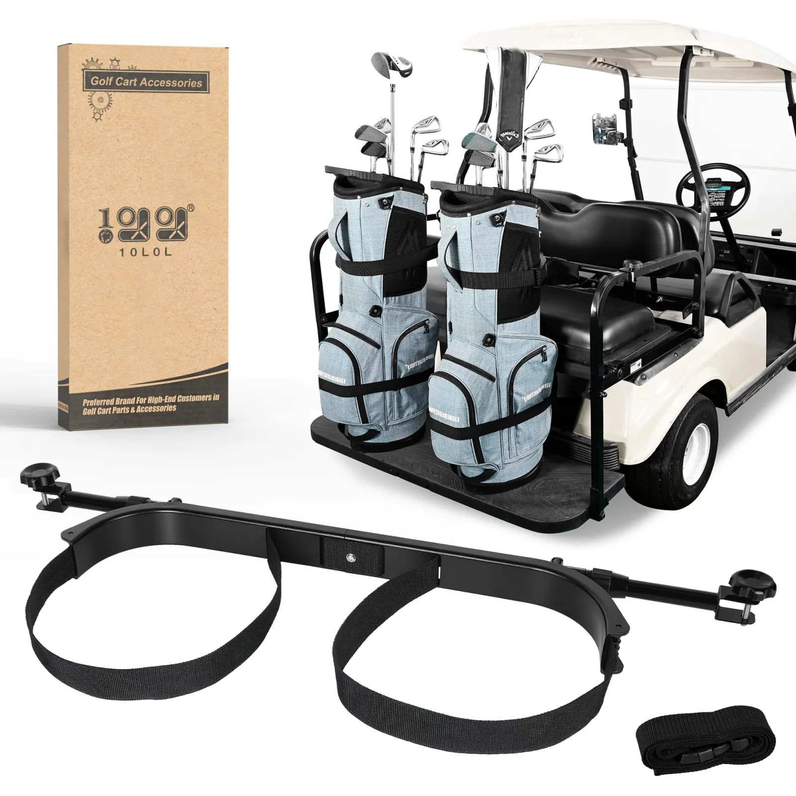 10L0L Universal Golf Cart Bag Holder for 2+2 Carts
