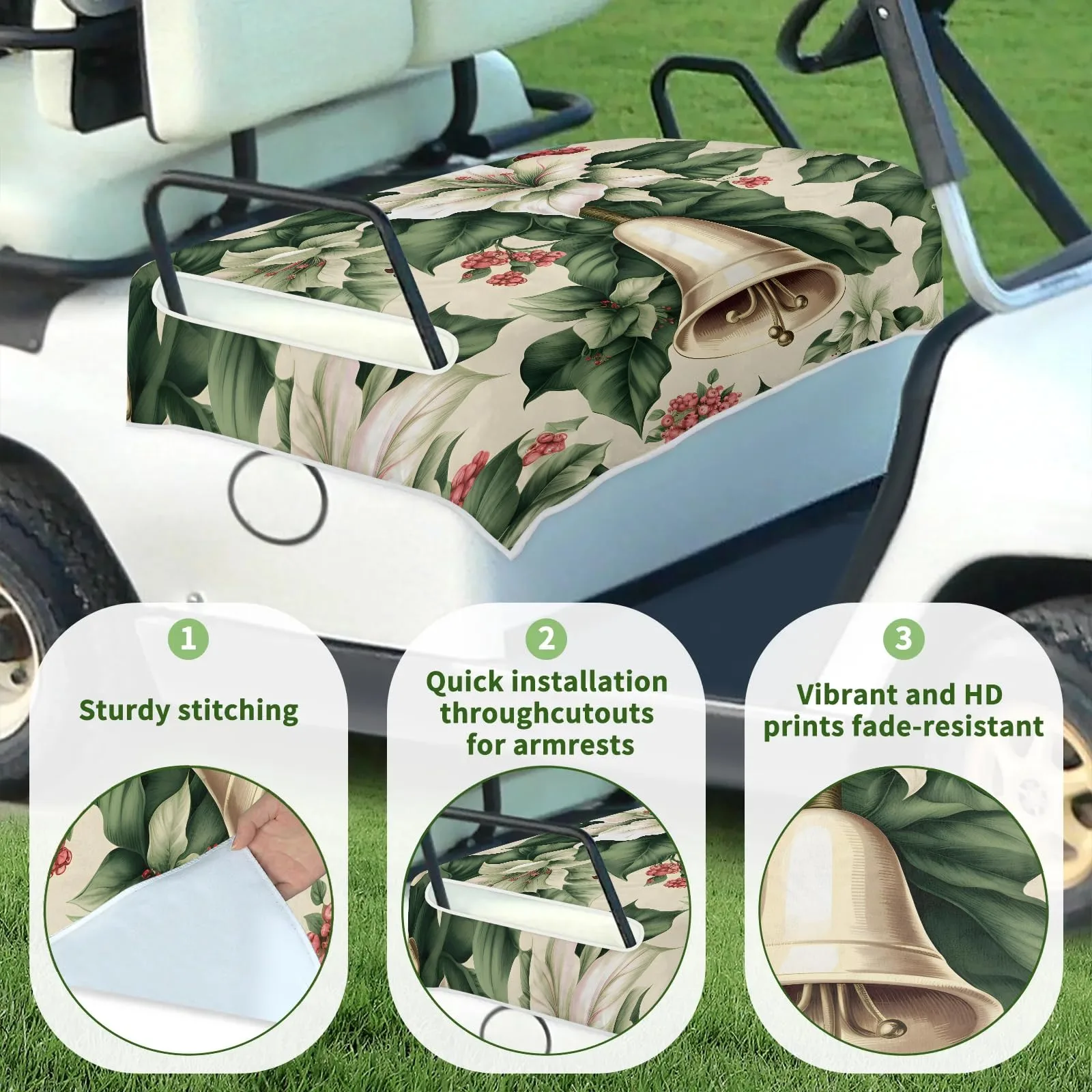 Tiveruda Golf Cart Seat Cover for Double Seats image 3