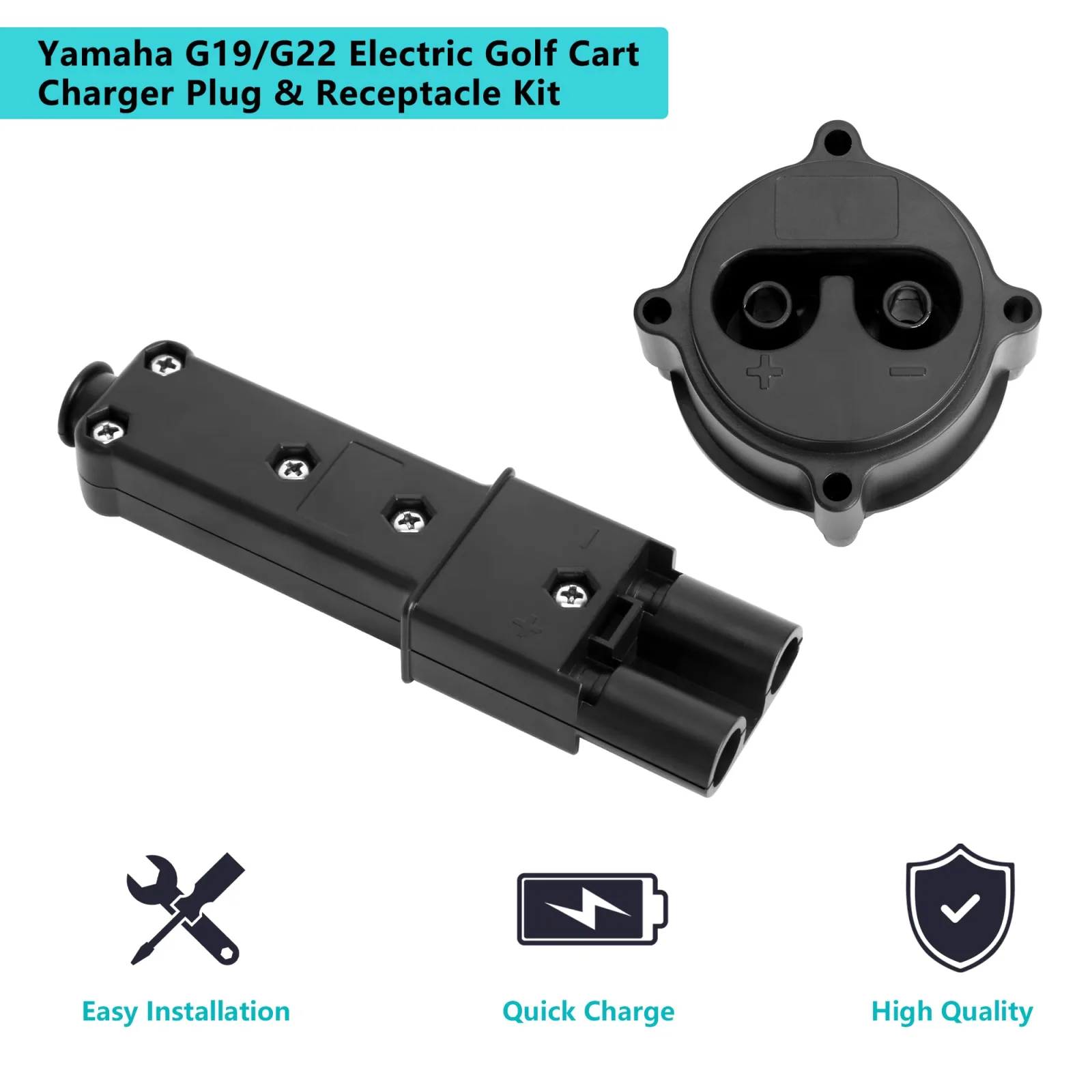 10L0L 48V Charger Plug & Powerwise Receptacle Kit for Yamaha G19/G22 image 3