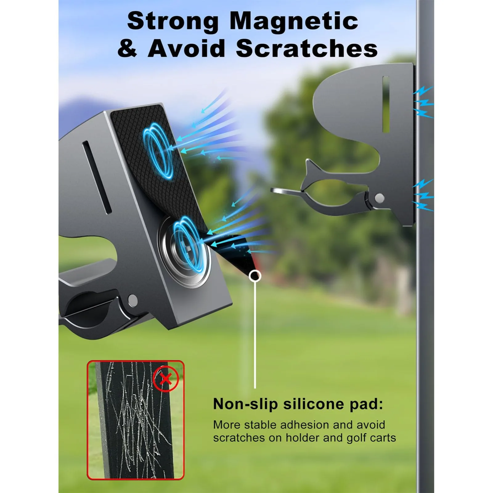Garosa Magnetic Clamp Holder for Golf Carts — Aluminum, 50 lb Pull image 4