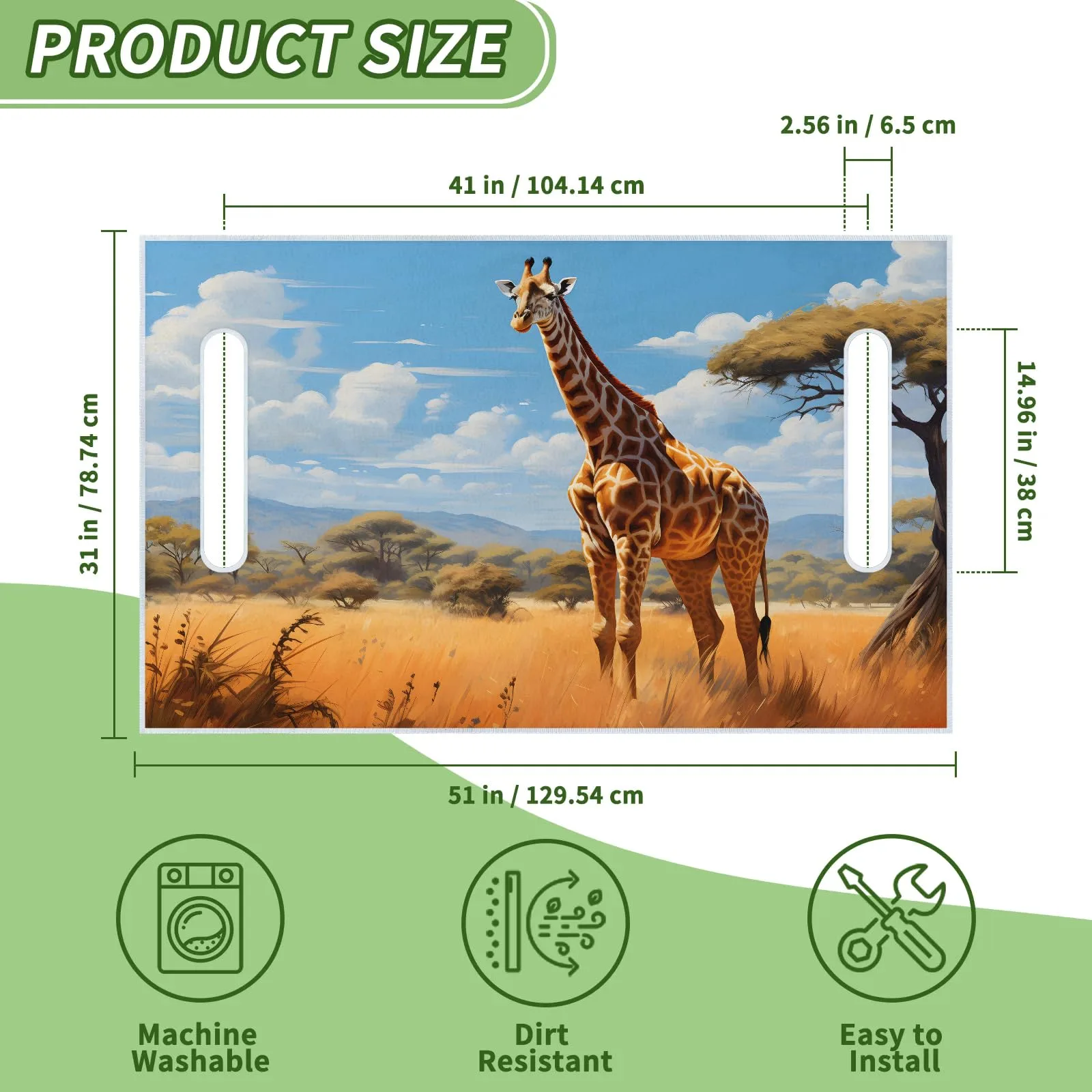 Tiveruda Giraffe Golf Cart Seat Cover Blanket 51 x 31 in image 2