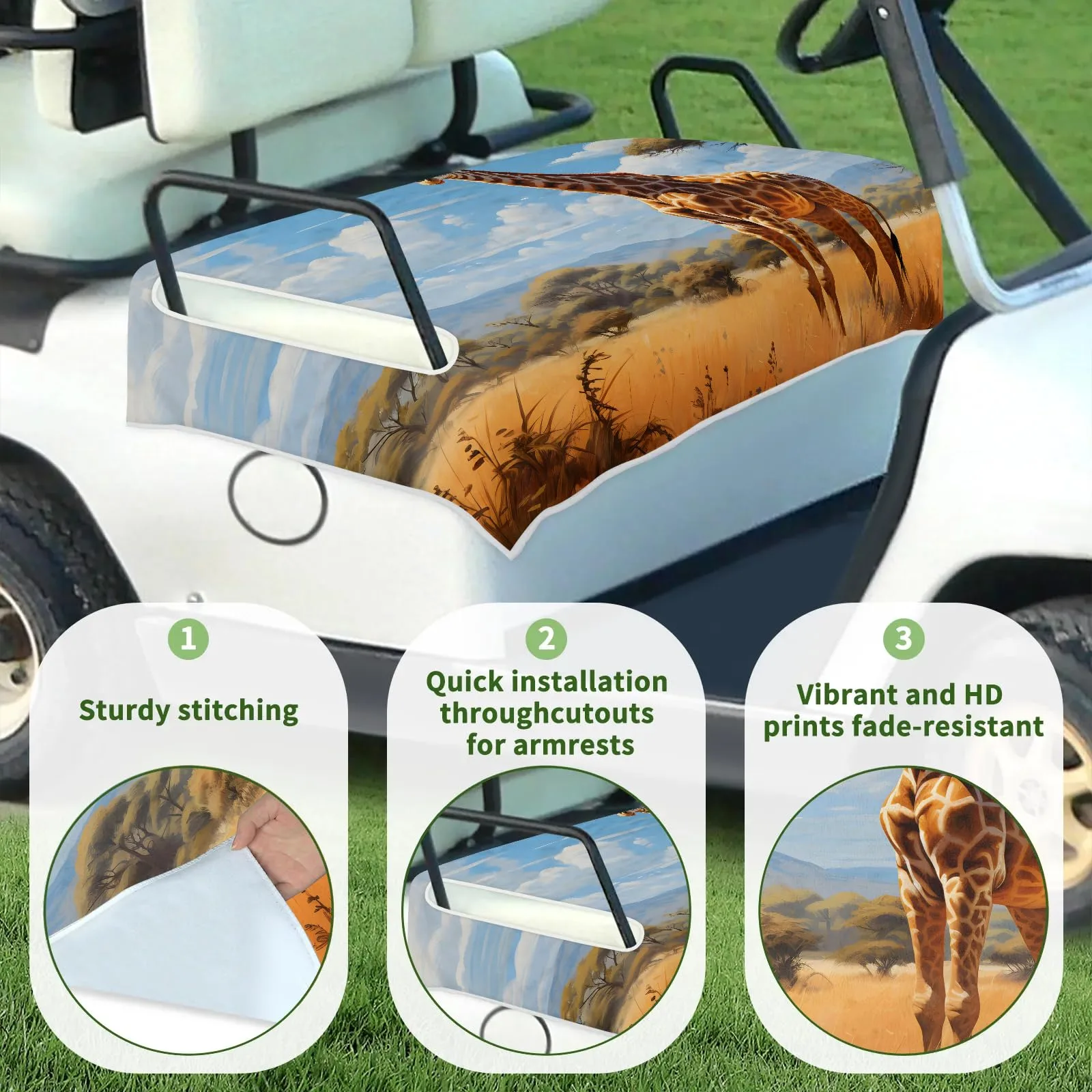 Tiveruda Giraffe Golf Cart Seat Cover Blanket 51 x 31 in image 3