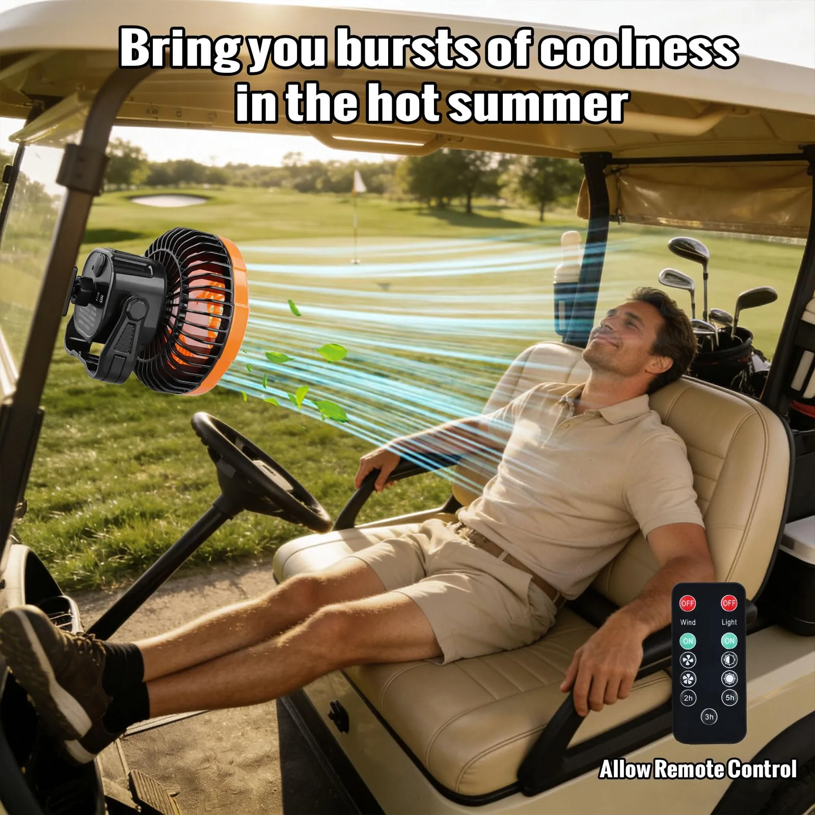 AIPSET AP0690 Magnetic Rechargeable Golf Cart Fan image 4