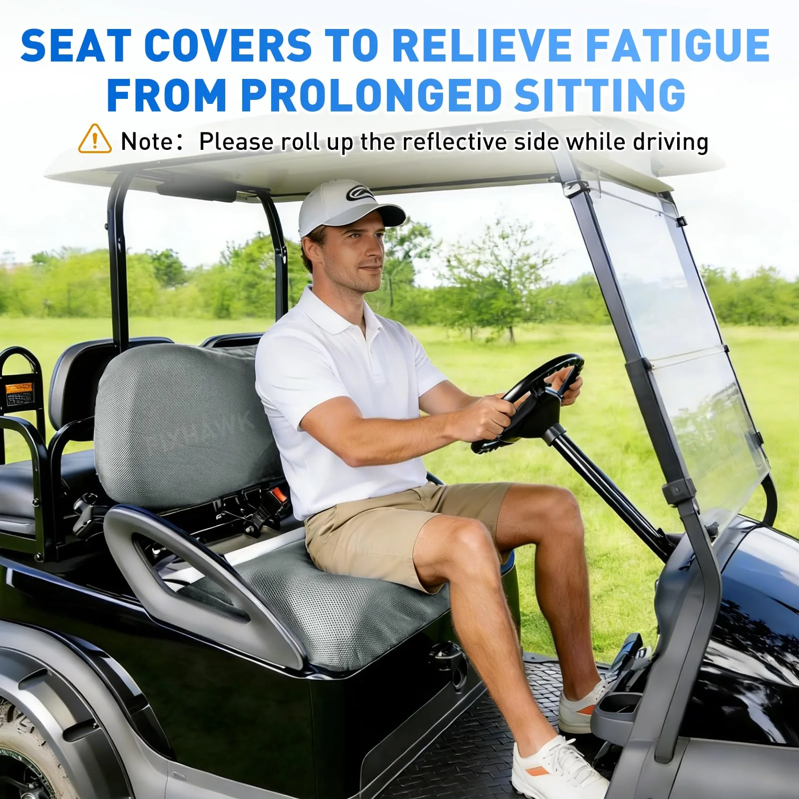FIXHAWK Gray Seat Covers for Club Car Precedent image 2