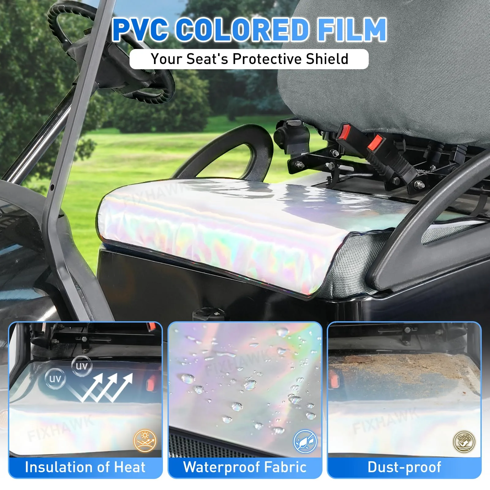 FIXHAWK Gray Seat Covers for Club Car Precedent image 3
