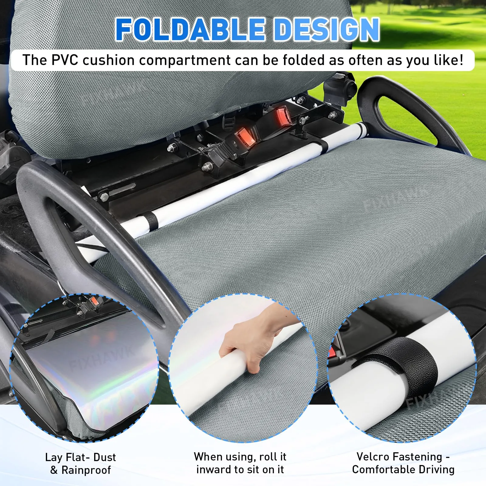FIXHAWK Gray Seat Covers for Club Car Precedent image 4