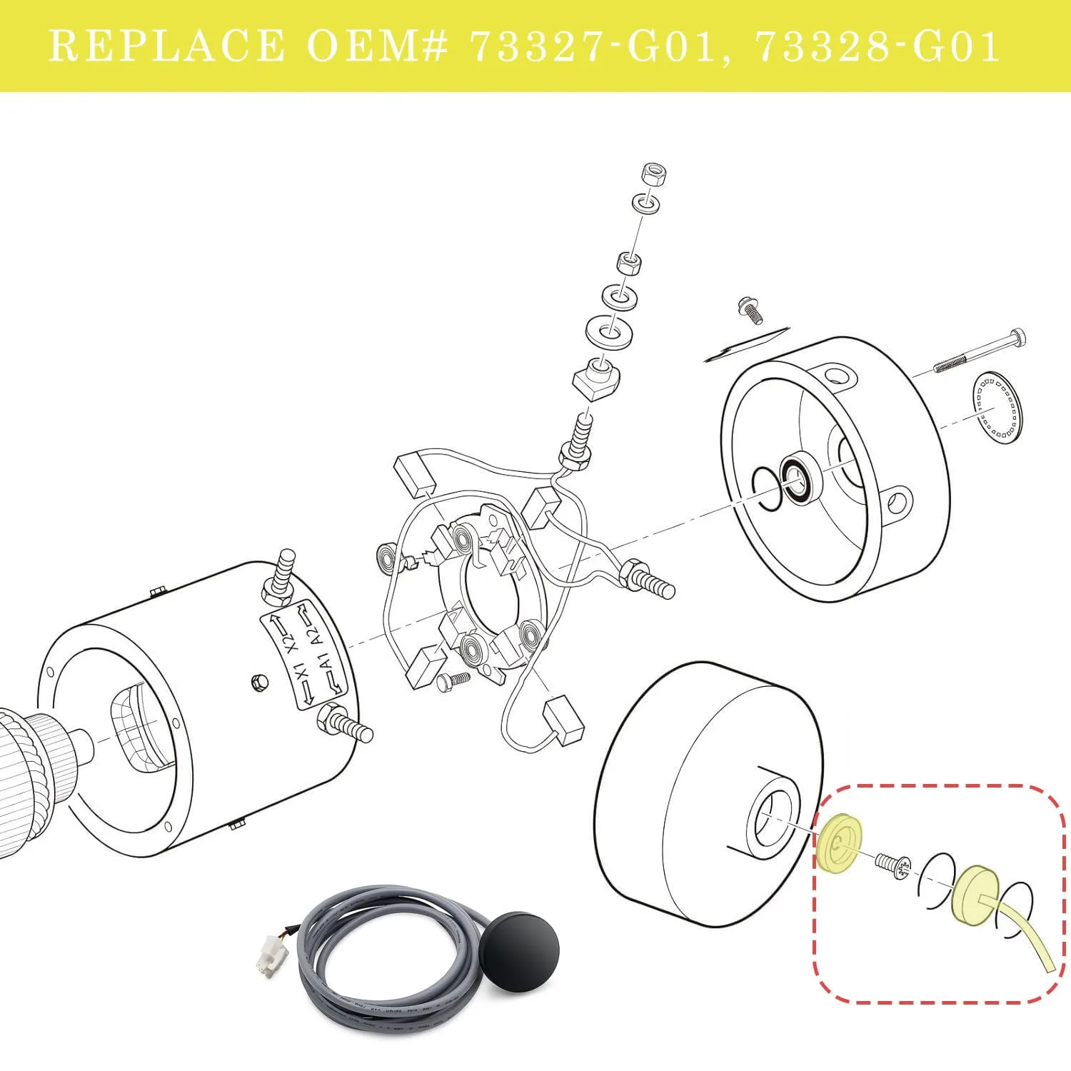 36V Speed Sensor Kit for E-Z-GO PDS Golf Carts image 2