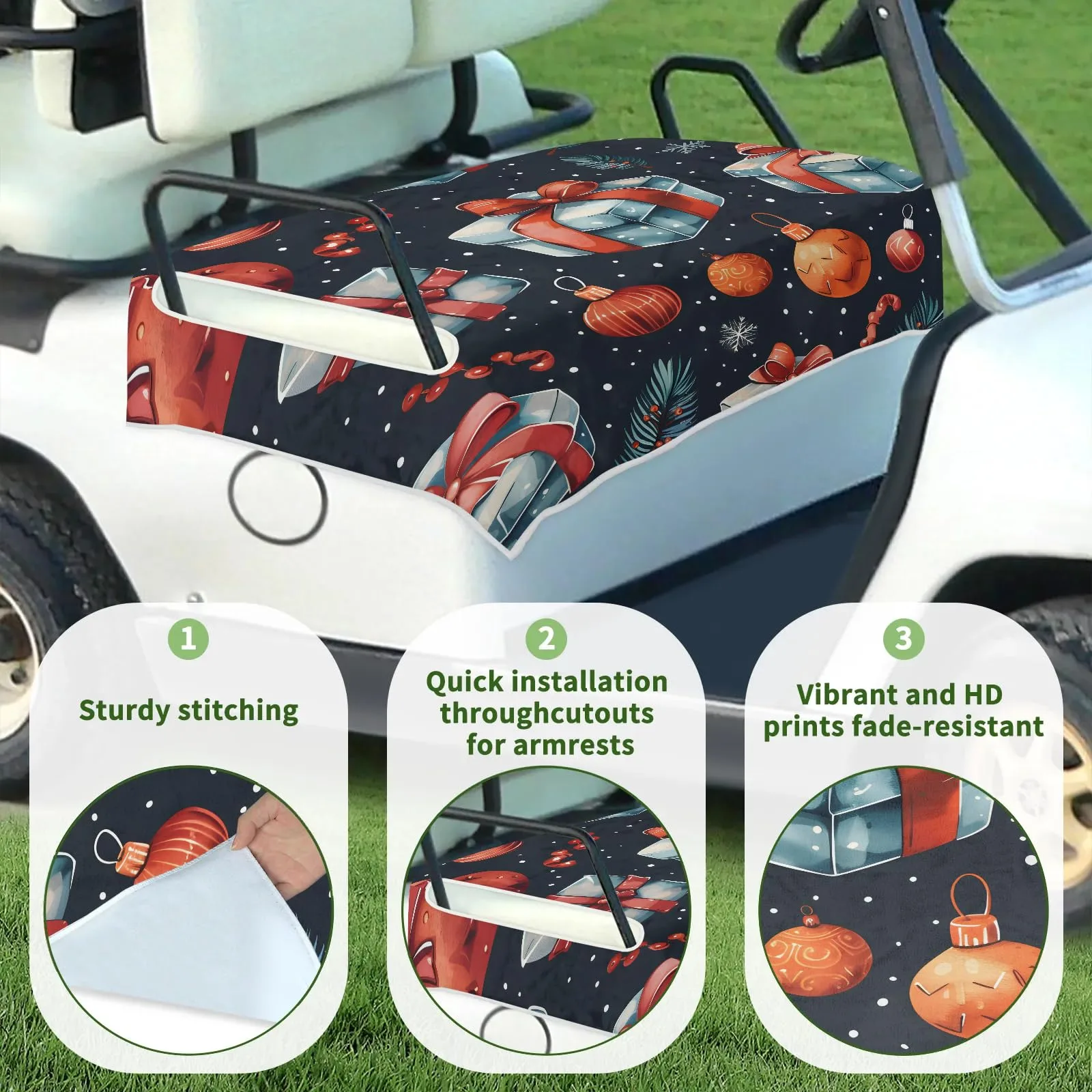 Tiveruda Golf Cart Seat Cover for Double Seats image 3