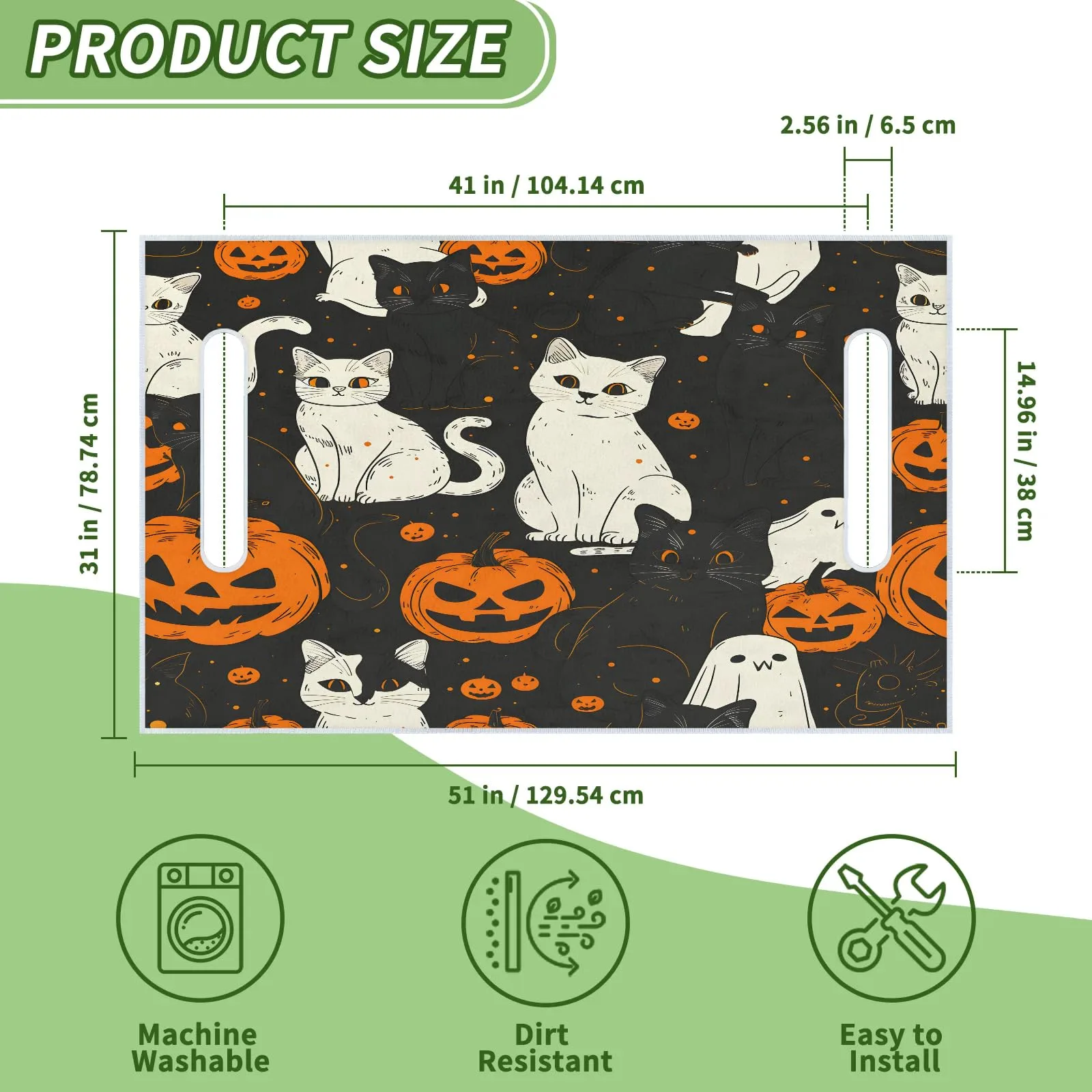 Tiveruda Halloween Kitten Pumpkin Golf Cart Seat Cover image 2