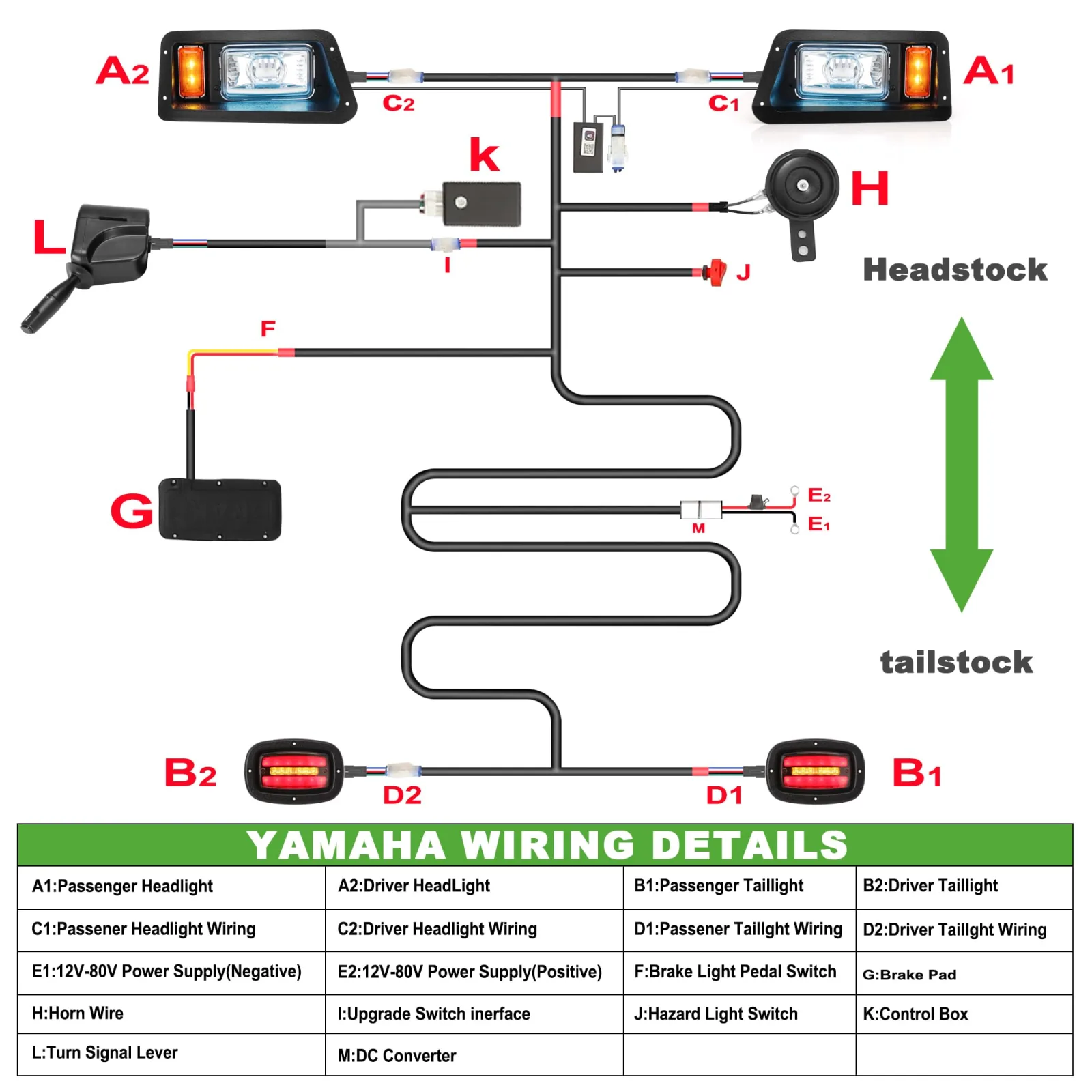 10L0L Light Kit for Yamaha G14-G22 Golf Carts image 2