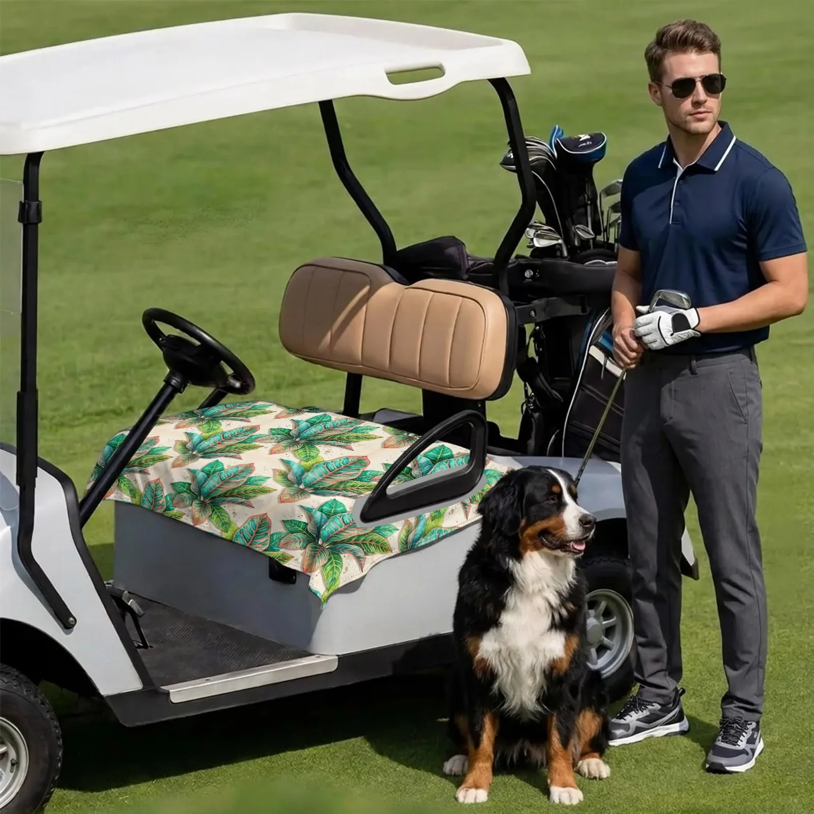 DecorLovee Botanical Golf Cart Seat Cover, 51 x 31 Inch image 3