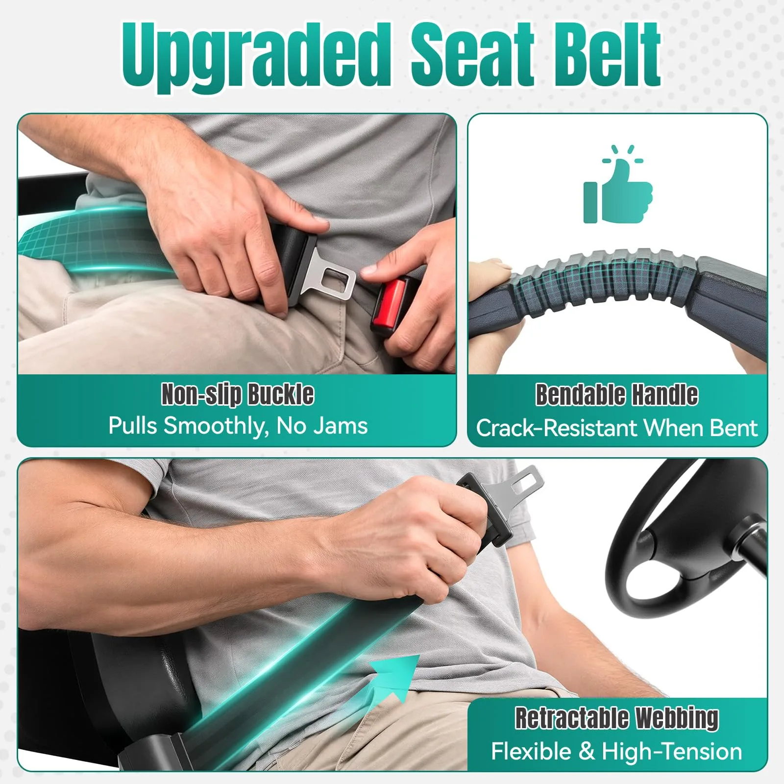 GOPRMACE Retractable Golf Cart Seat Belt Kit, 4-Piece image 3