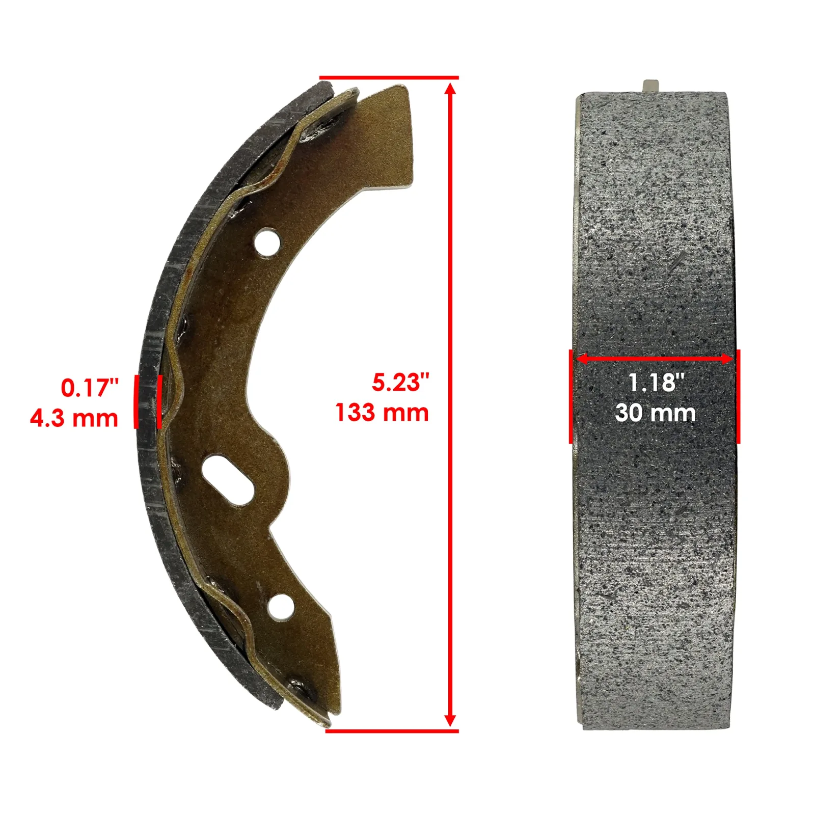 Caltric Brake Shoes for E-Z-GO Golf Carts BS164+BS164/15 image 2