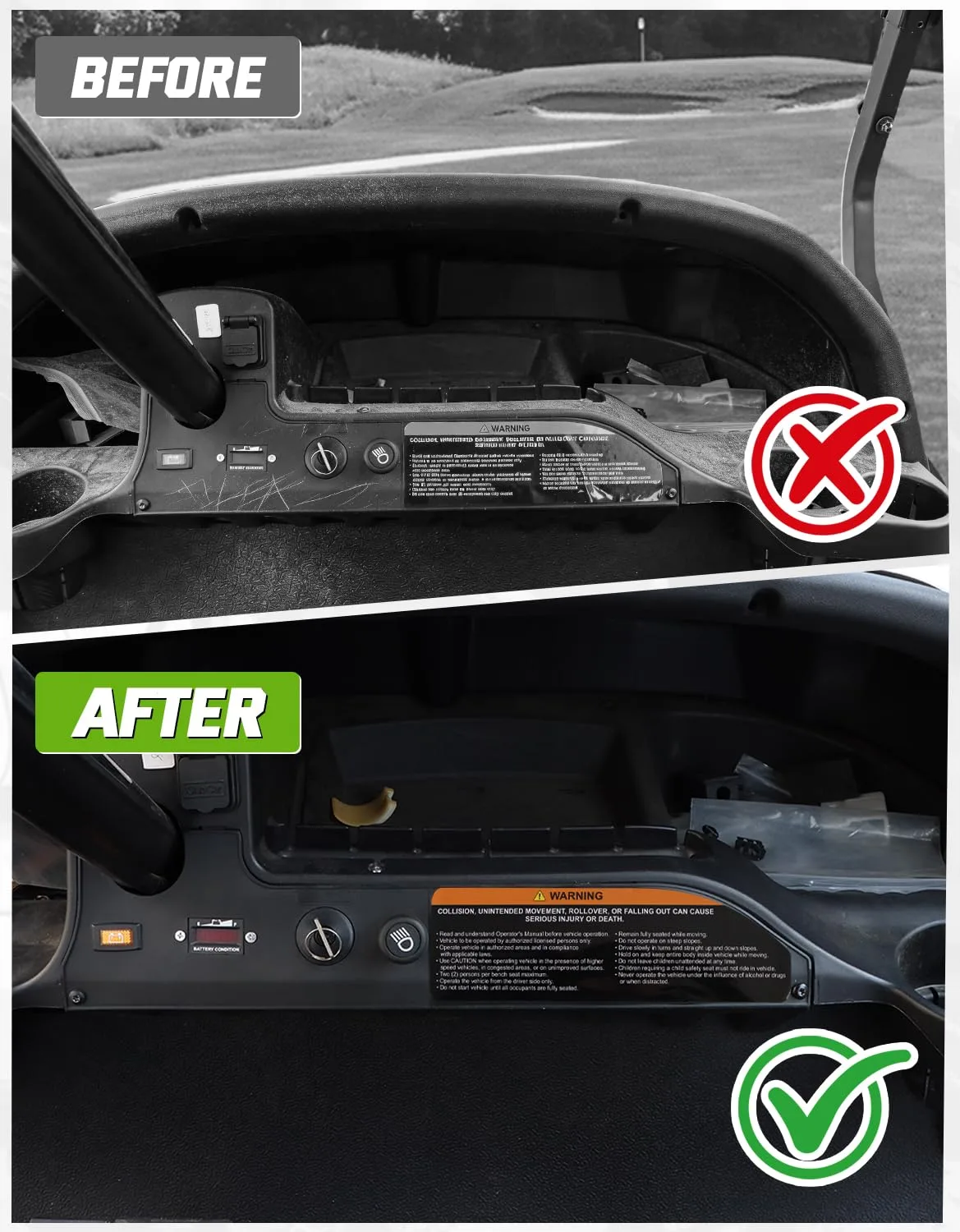 CYOOYC Instrument Panel Dash Cover for Club Car Tempo (2017+) image 2