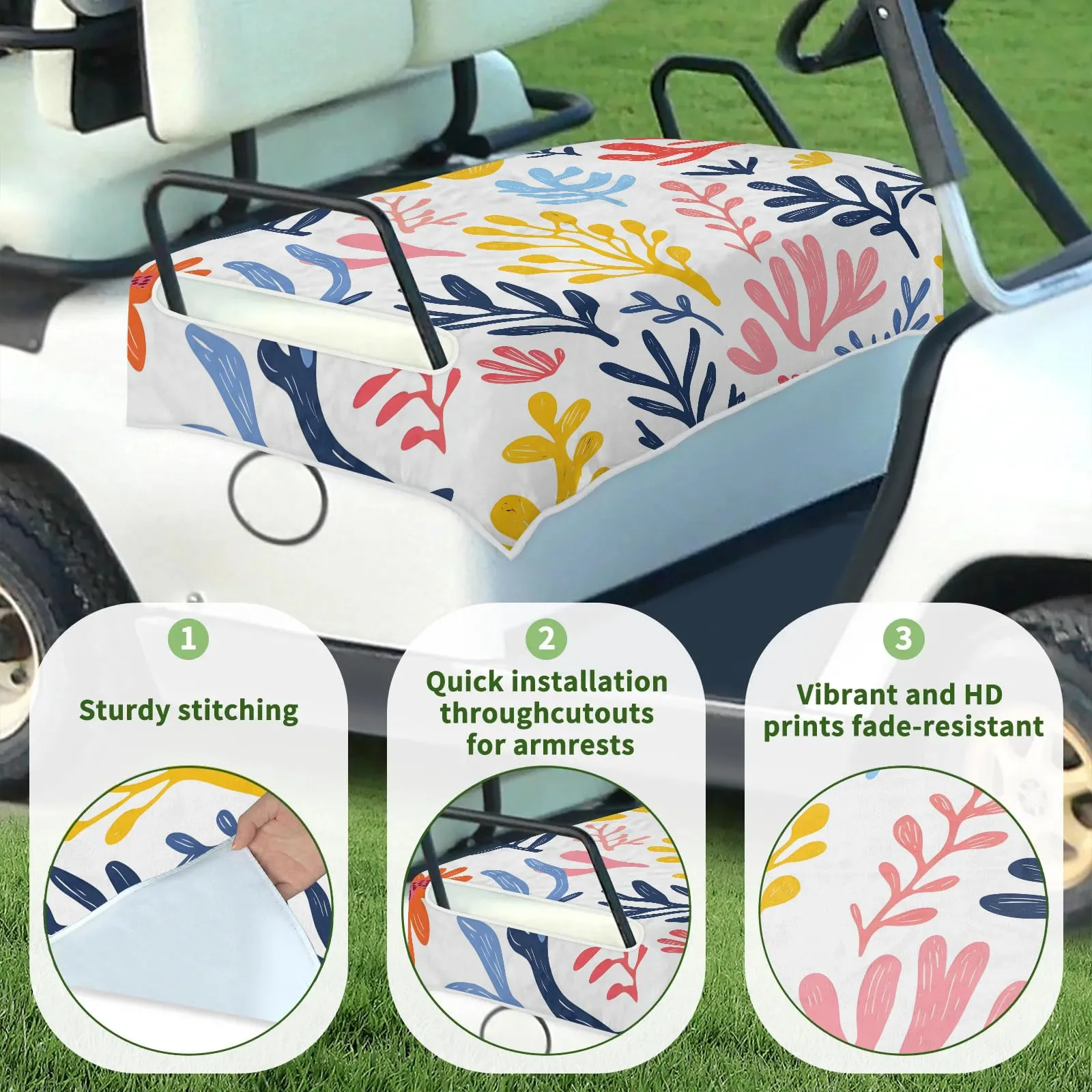 Tiveruda Golf Cart Seat Cover for Double Seats 51 x 31 in image 3