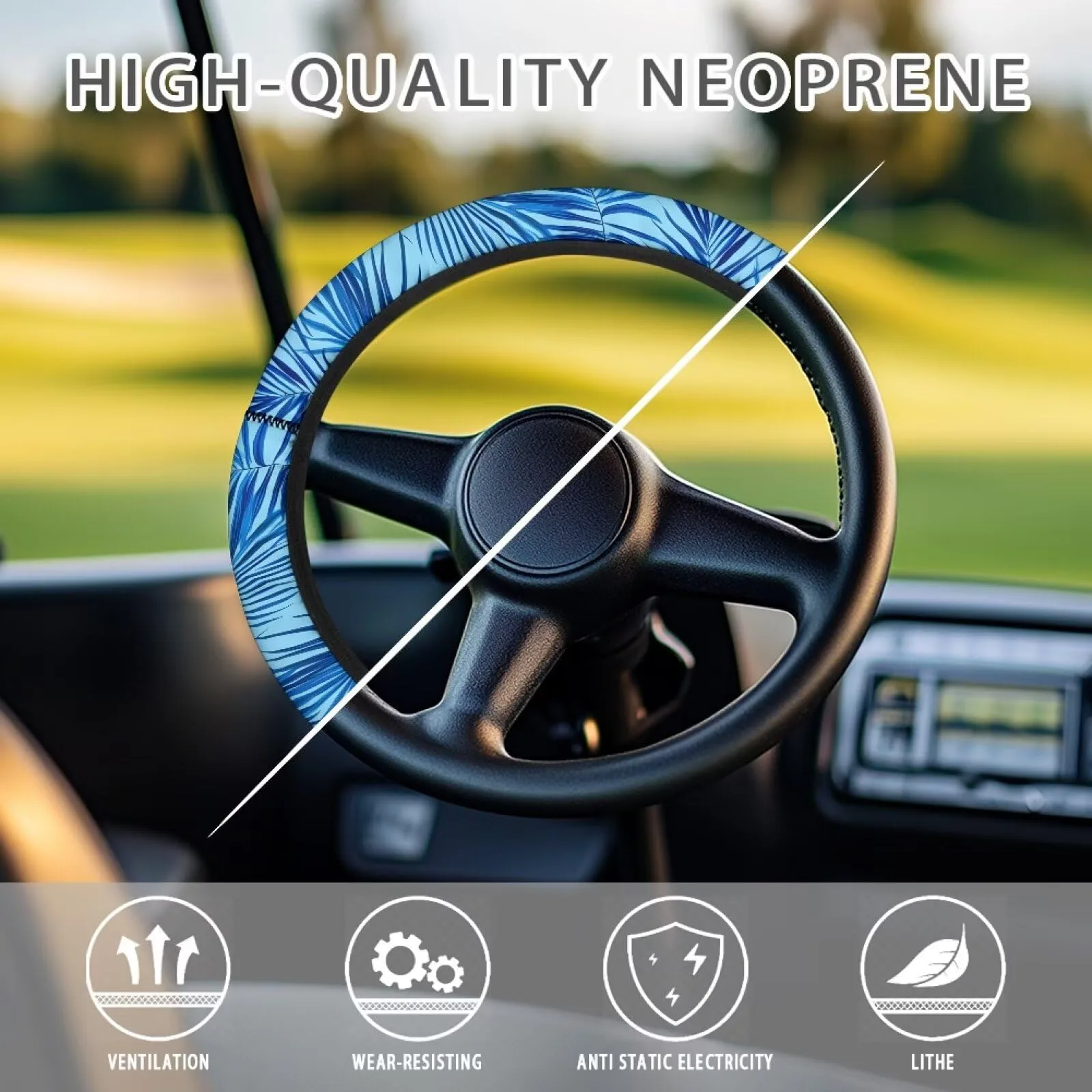 FUIALDOLG 13–14 in Golf Cart Steering Wheel Cover image 4
