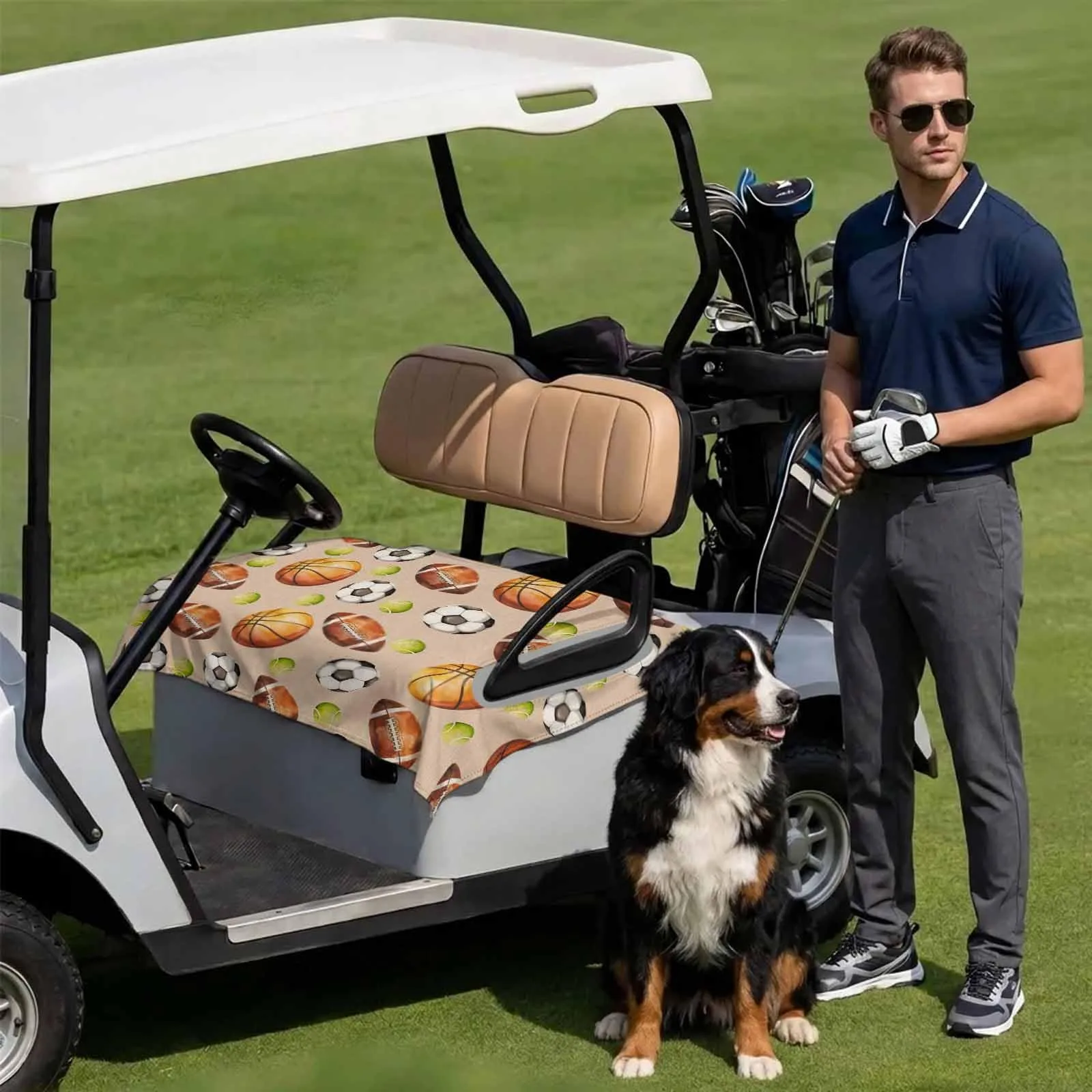 DecorLovee 51 x 31 Brown Microfiber Golf Cart Seat Cover – MPN DLE202606101781062736278031534 image 3