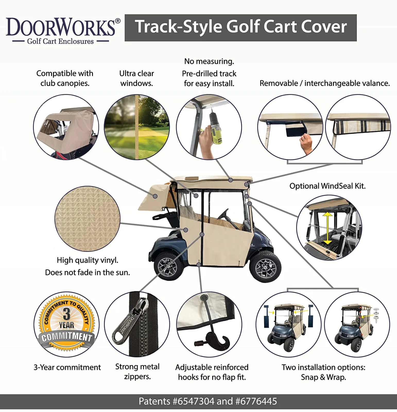 DoorWorks Sunbrella Enclosure for E-Z-GO TXT 1994-2013 image 3