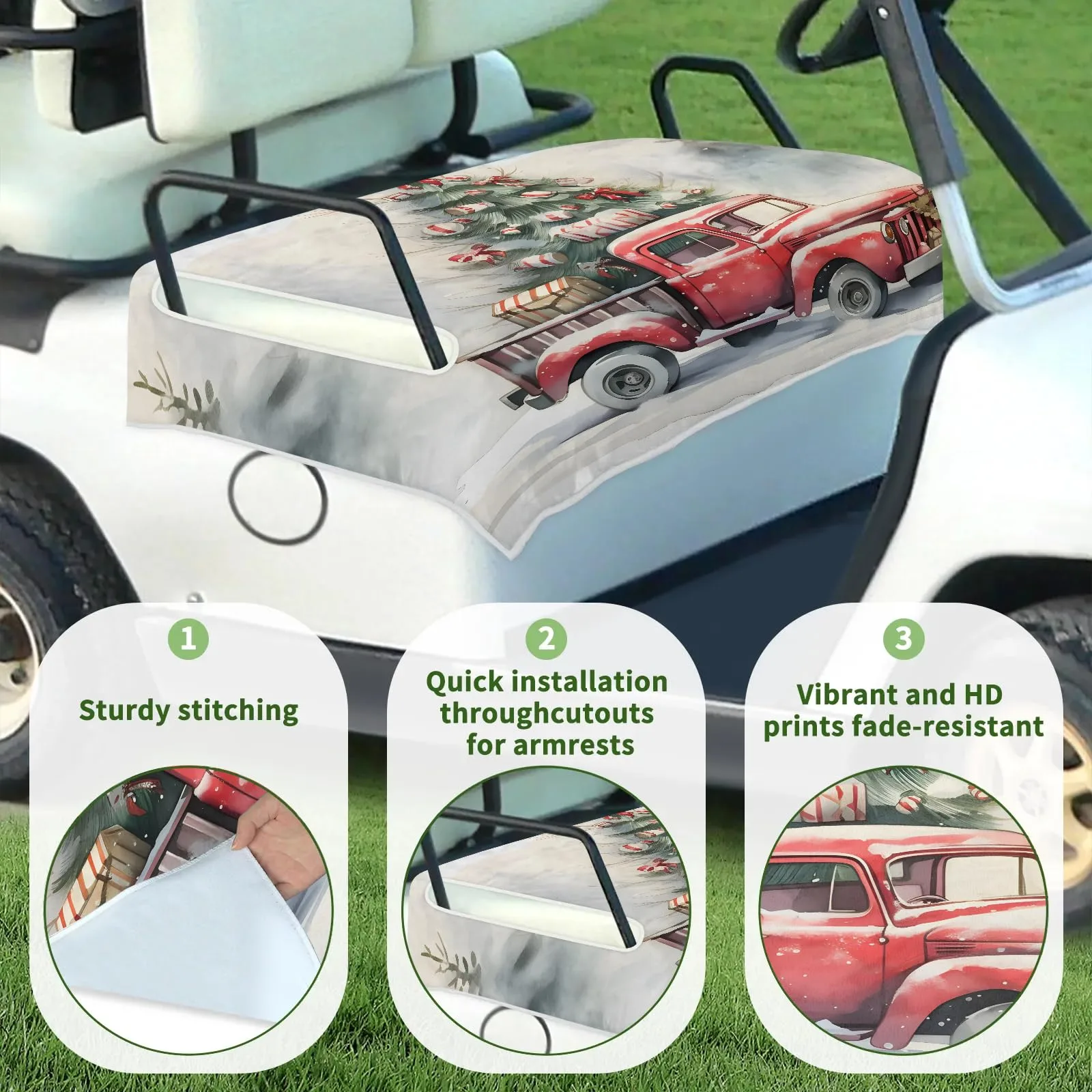 Tiveruda Golf Cart Seat Cover for Double Seats, 51 x 31 in image 3