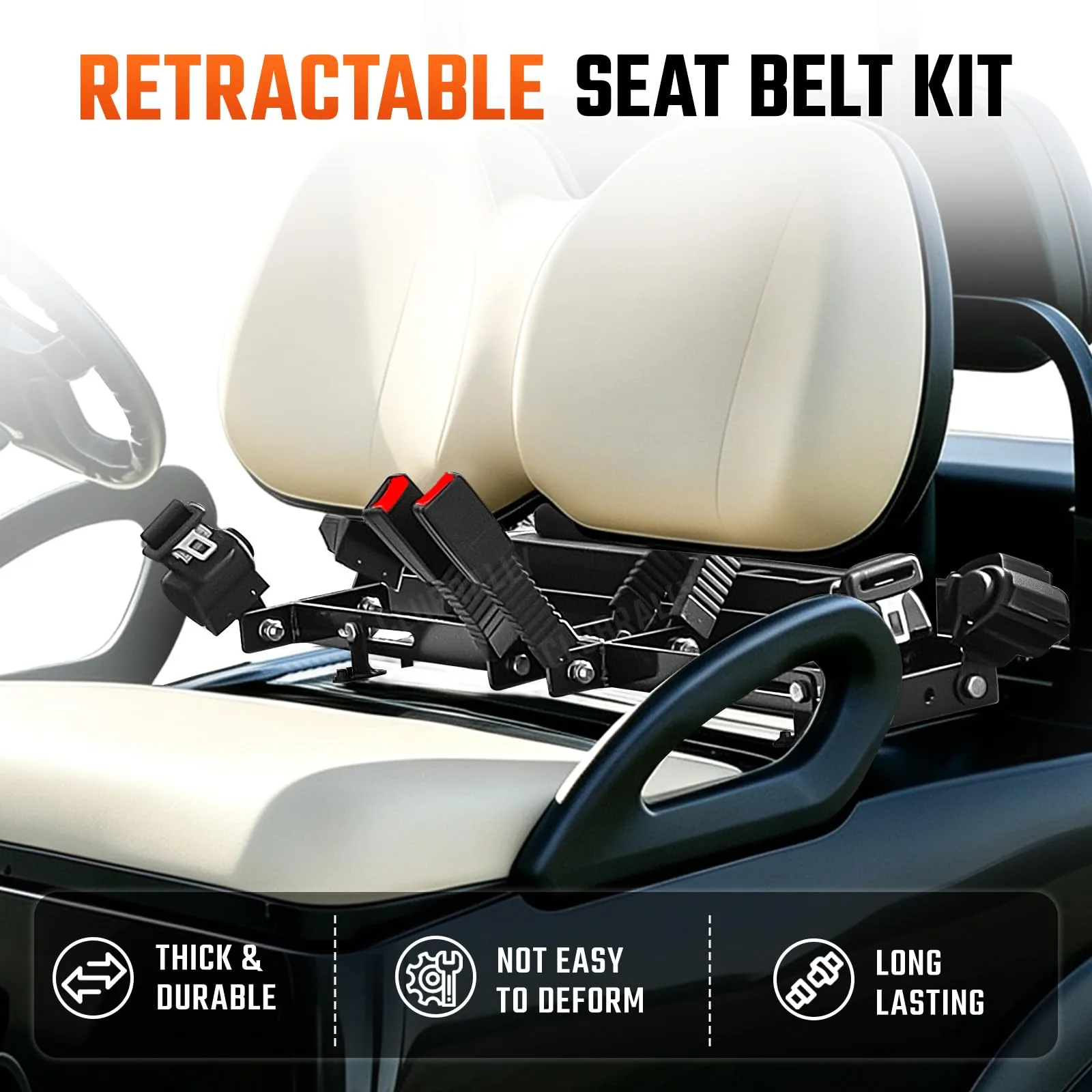 CLUBRALLY Golf Cart Seat Belt Kit, 2-Pack image 2