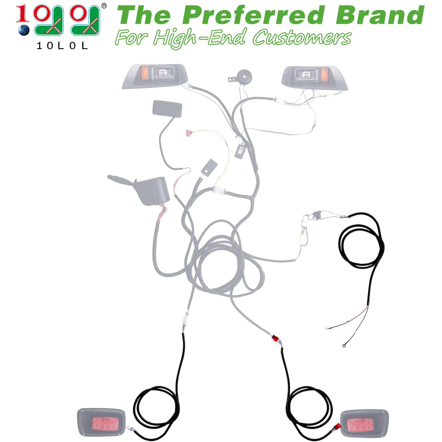 10L0L Golf Cart Tail Light Extension Wires Kit image 4