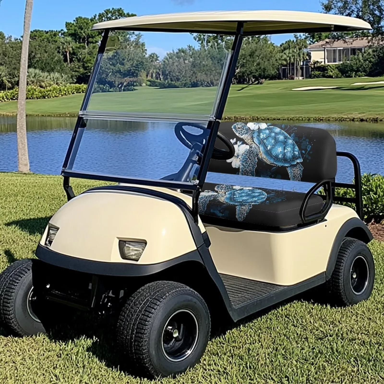 Tomeusey Split Golf Cart Seat Covers for Club Car image 2
