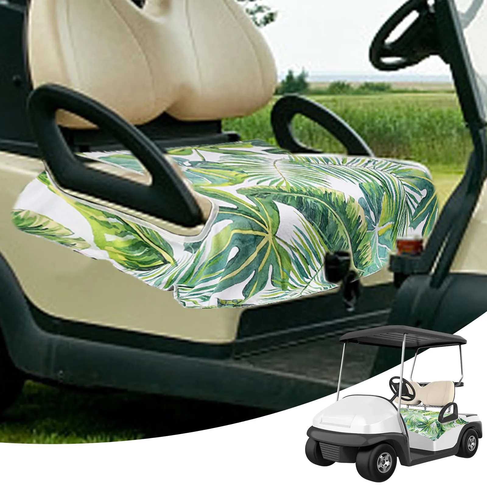 SEJGGKQ Golf Cart Seat Cover Blanket 52" x 31" (Green Pattern)