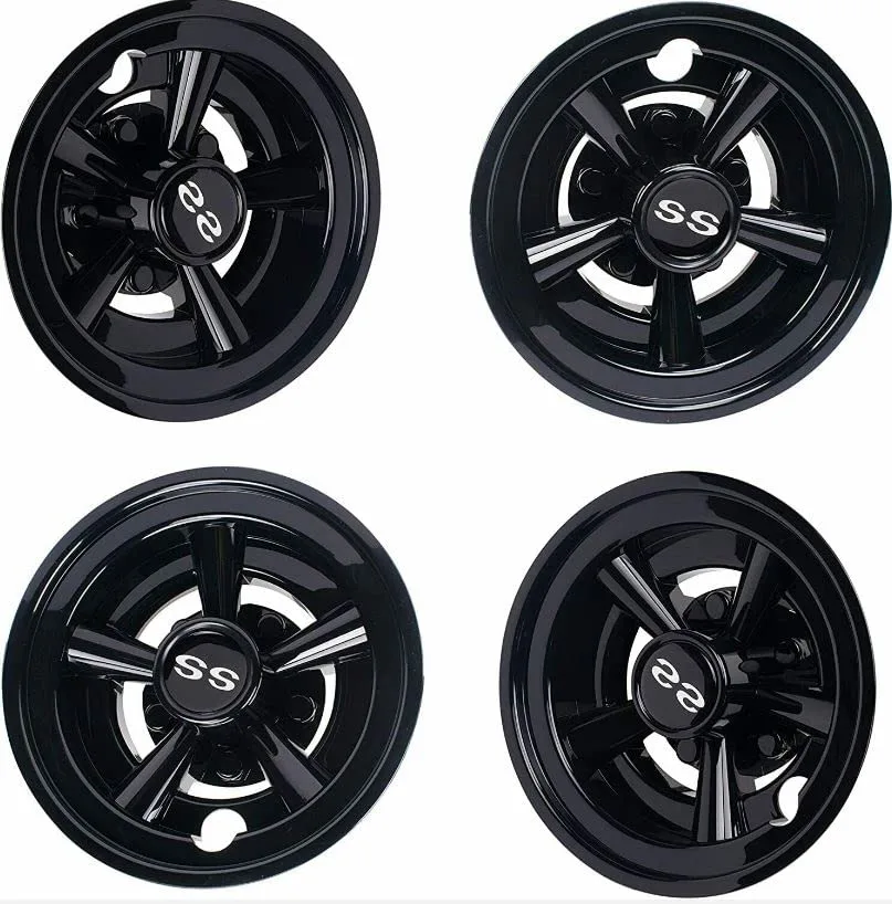3G K1108 Black Wheel Covers for 8-Inch Golf Cart Wheels